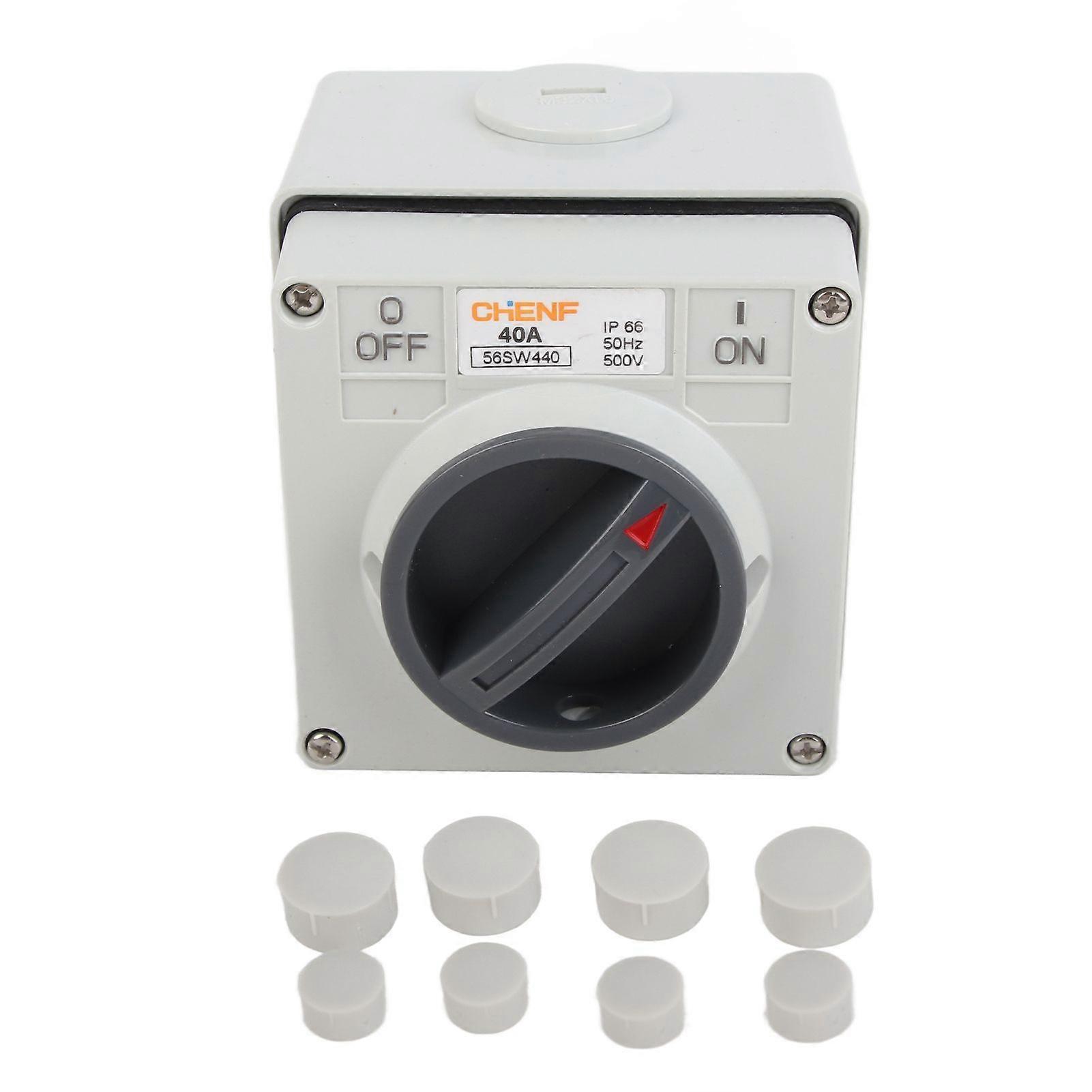 Outdoor Waterproof Switch Socket Isolation Dustproof Rotary OnOff Buttons Indicators 250V(4P40A )