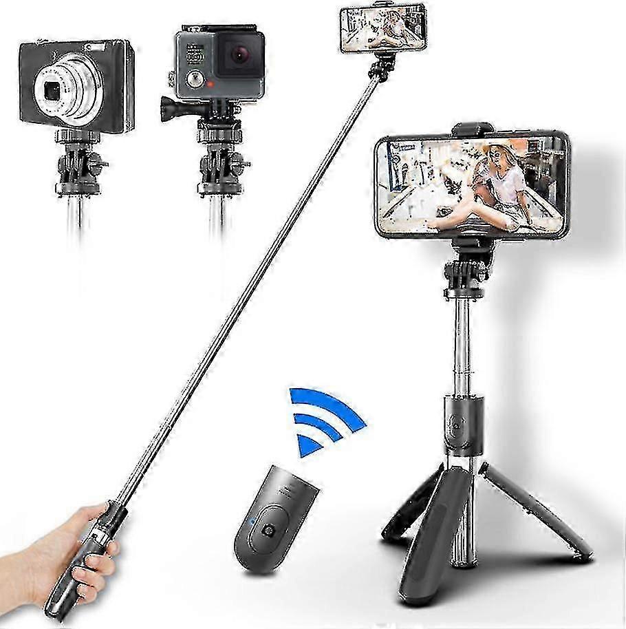 Extendable Wireless Selfie Stick Tripod, Phone Selfie Stick With Bluetooth Remote