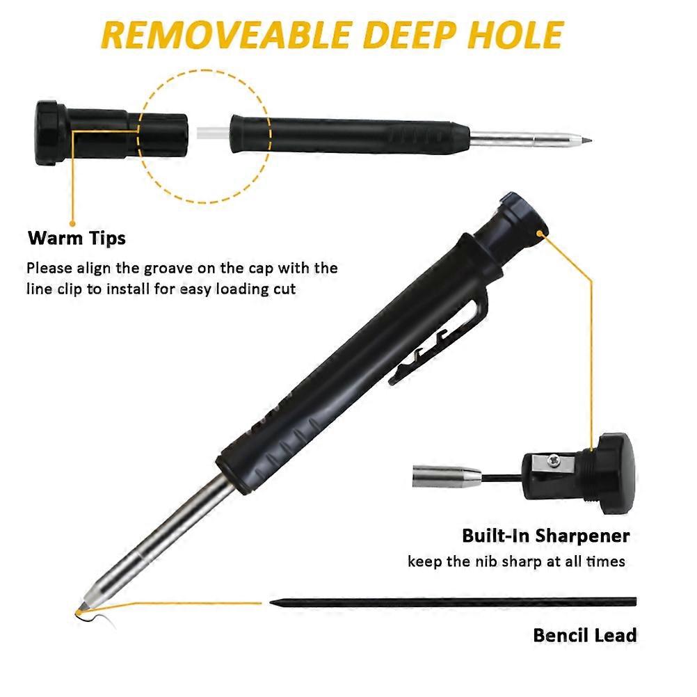 Multi-Function Aluminum Alloy Scribe Tool, 14.6x5.5x3.5cm, Black/Yellow