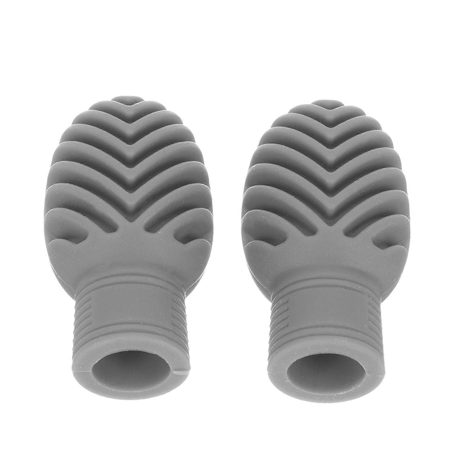 Drumstick Protectors Round Shape Dark Grey Color Mute Sound For Drummers 2Pcs