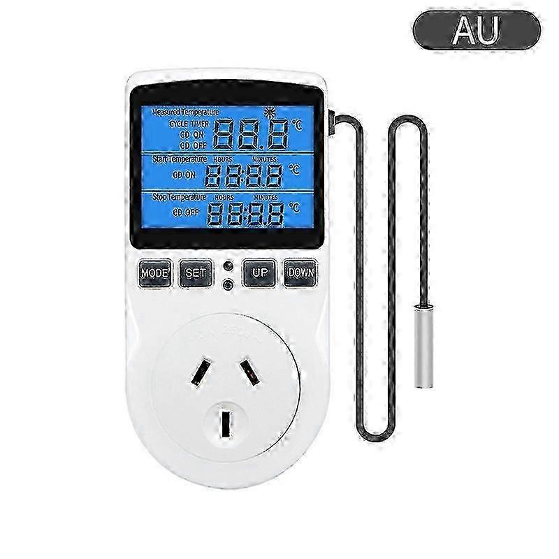 Digital 230V Thermostat with Socket Outlet, 13A Timer, and Sensor for Reptile Tanks, Greenhouses, and Fermentation