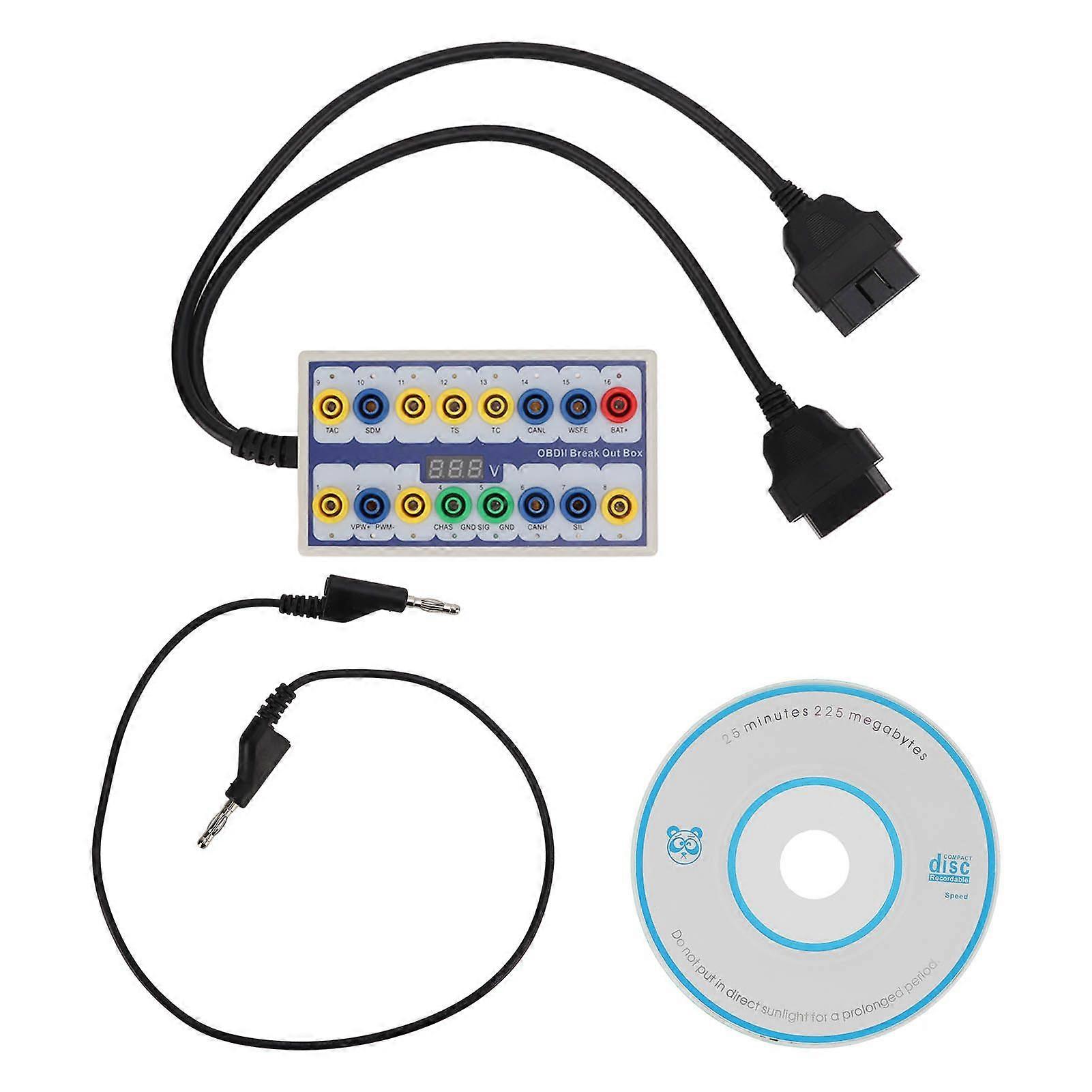 OBDII Breakout Box OBD2 Protocol Detector with Diagnostic Cable Universal for Car OBD Line Signal Transmission