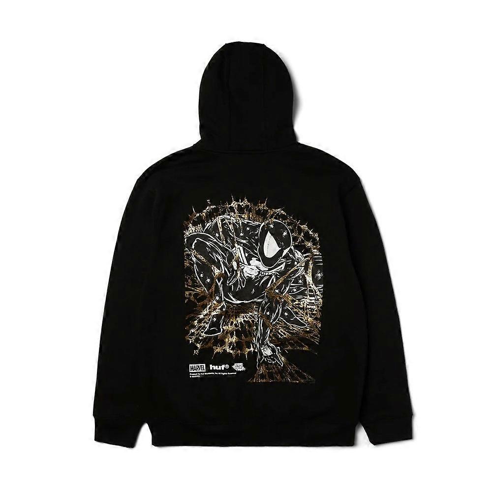 Huf X Marvel 스파이더맨 아라크나이트 지퍼업 스웨트셔츠 후드티 블랙 SH0246