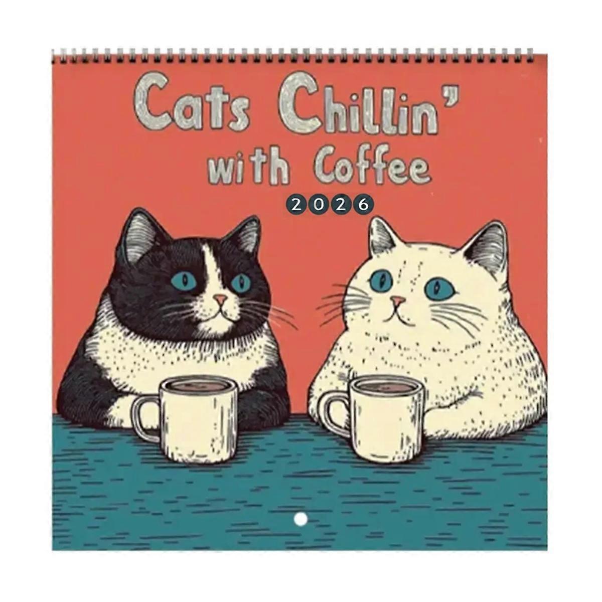 2026 Calendar Cat Design Hangable Calendar 12-Month Family Planner ThickPaper Home Decorate for Bedr