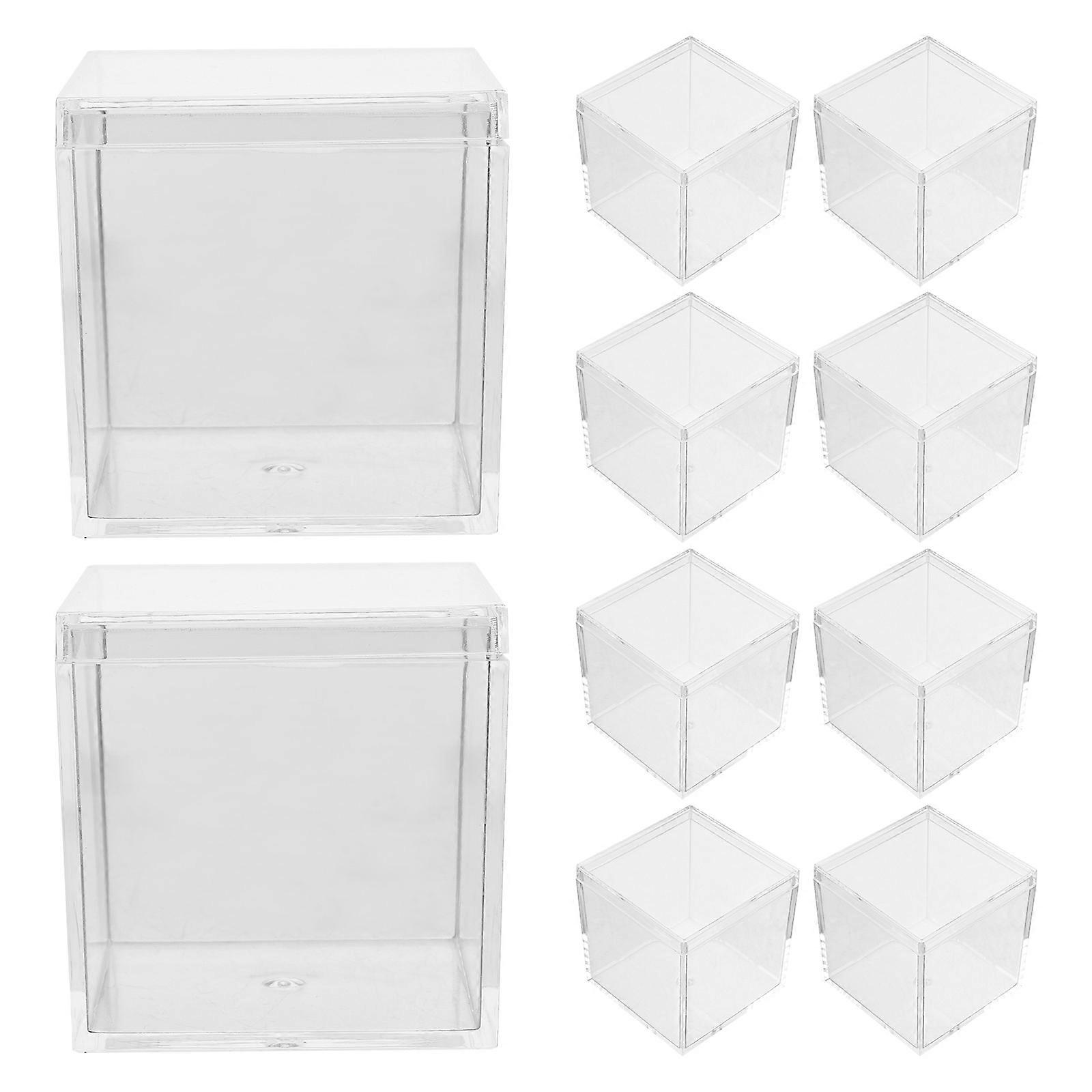 50Pcs Clear Cube Box Specimen Container Square Mineral Storage Display Case 5.5Cm For Animal And Plant Specimens