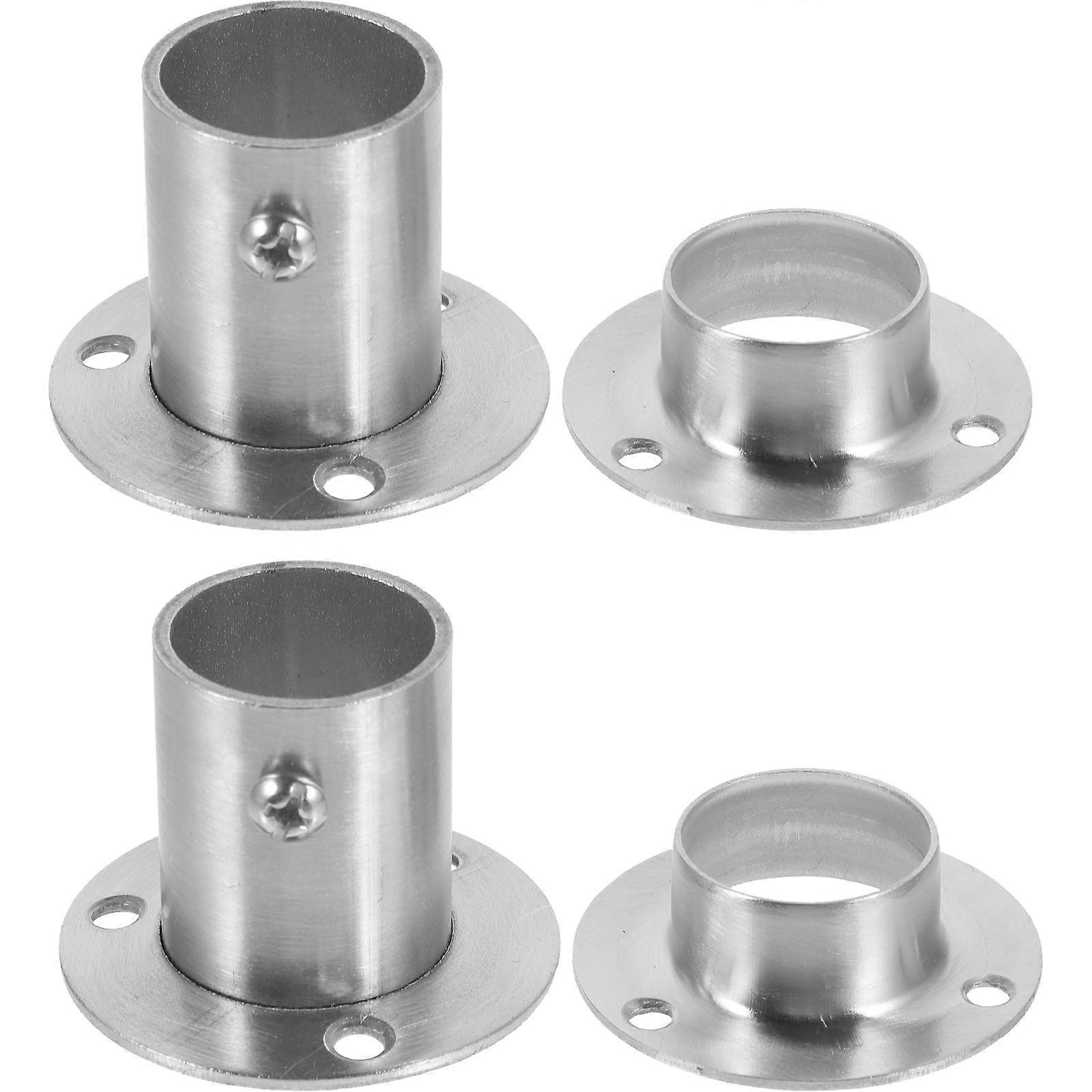 8 Pcs Heavy-Duty Closet Rod Sockets Stainless Steel Flange Holders For DIY Enthusiasts Simple Installation Practical Storage