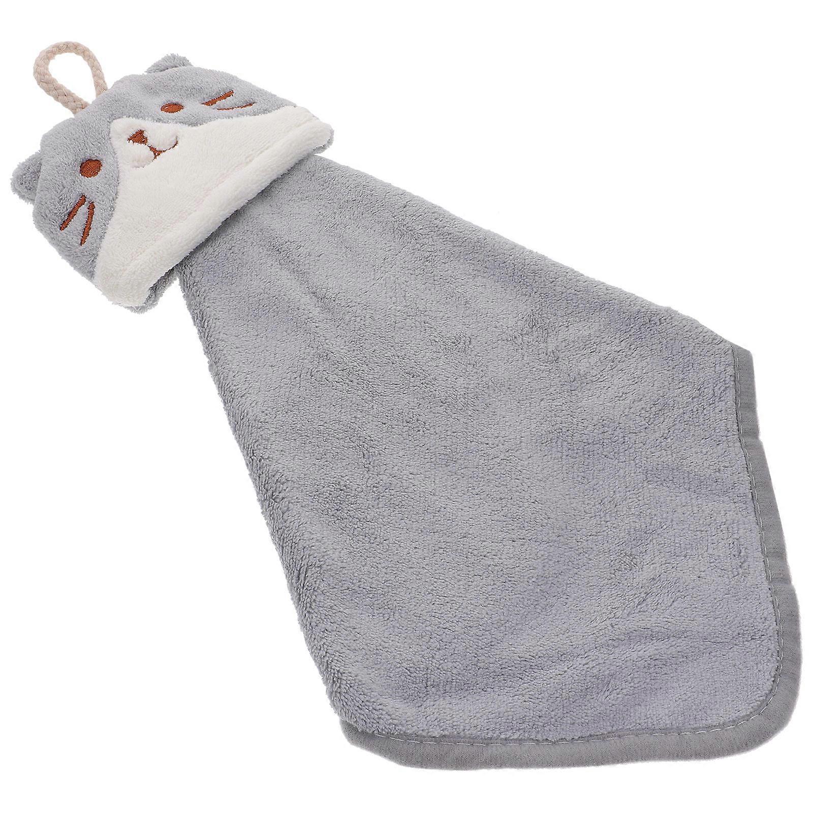 Hand Towel 5Pcs Comfortable Coral Fleece Kitchen Bathroom Towels For Home Use Grey Color Space Saving Wipe Hands