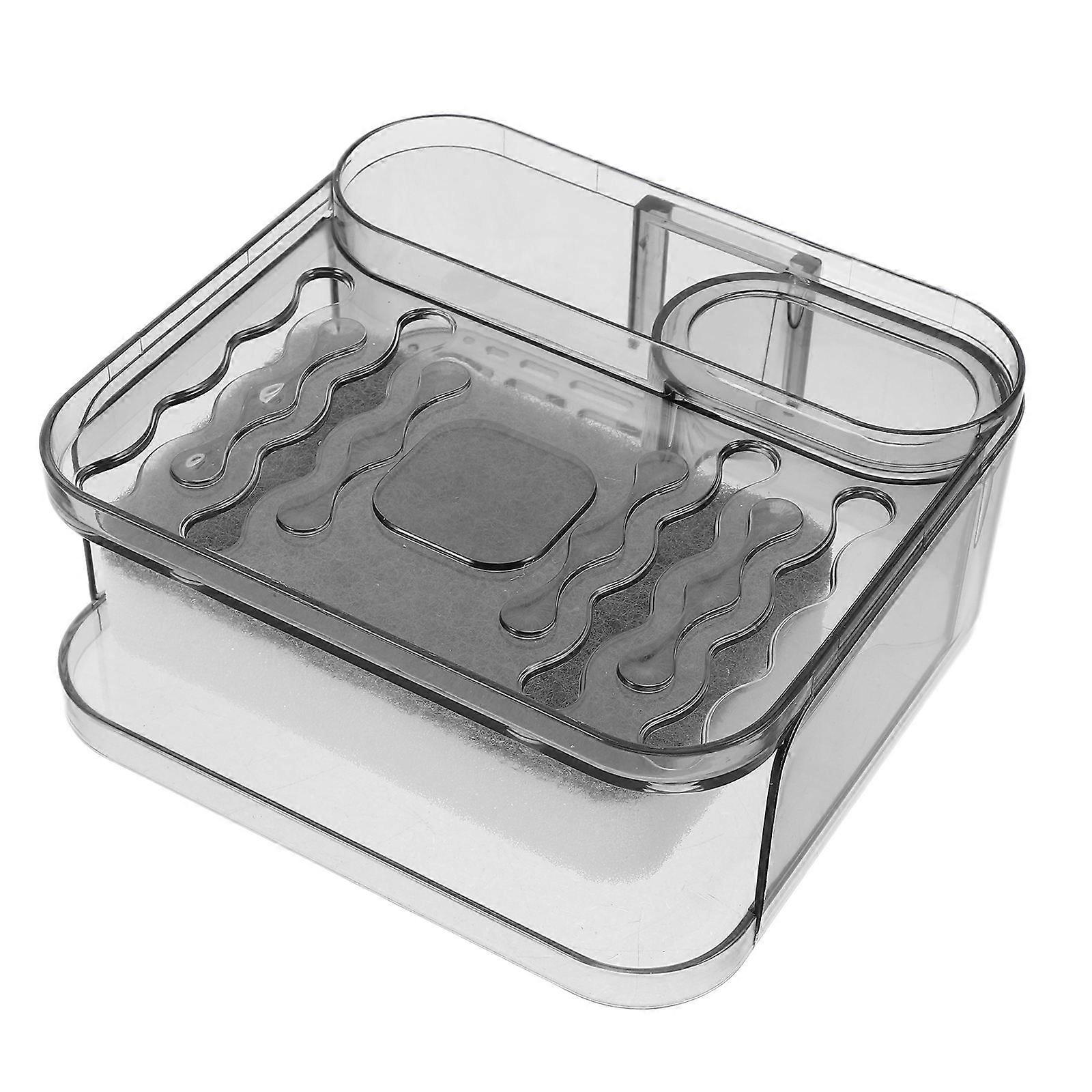 Multi Compartment Wall Mounted Soap Dish With Draining Function And Absorbent Sponge For Bathroom Use 5Pcs