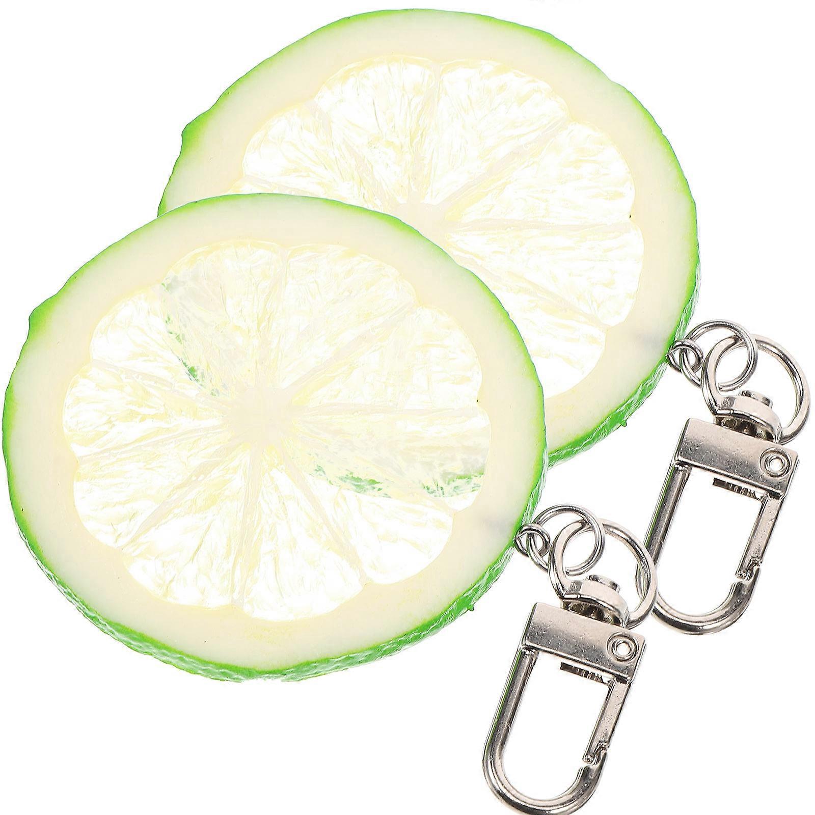 Decorative Fruit Design Keychains Lemon-Shaped Keychains for Key Use 6Pcs