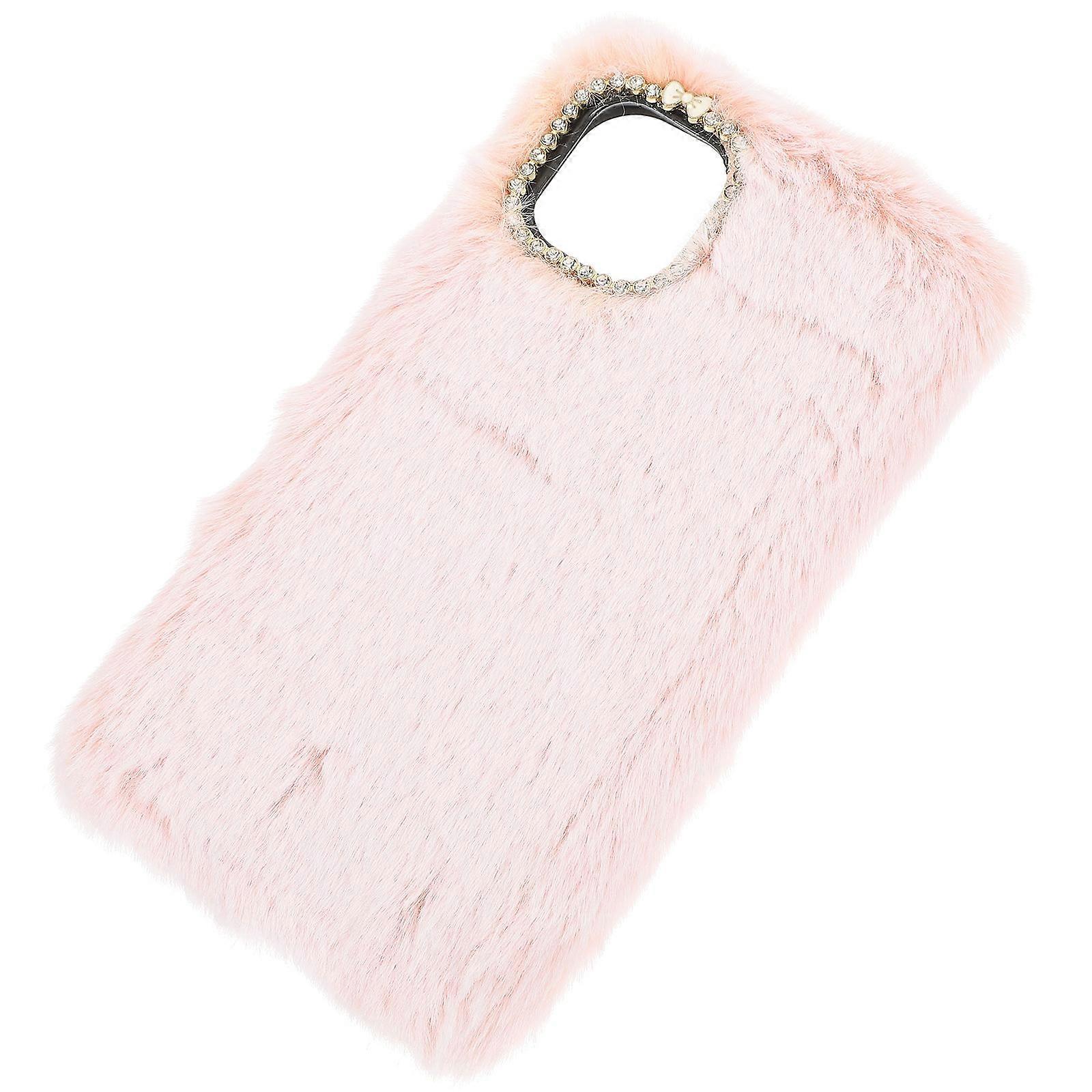 Phone Cover Case Super Plush Phone Shell Shockproof Pink 16*8.5cm Warmth in Winter Non-slip Fingerprint-resistant 1Set