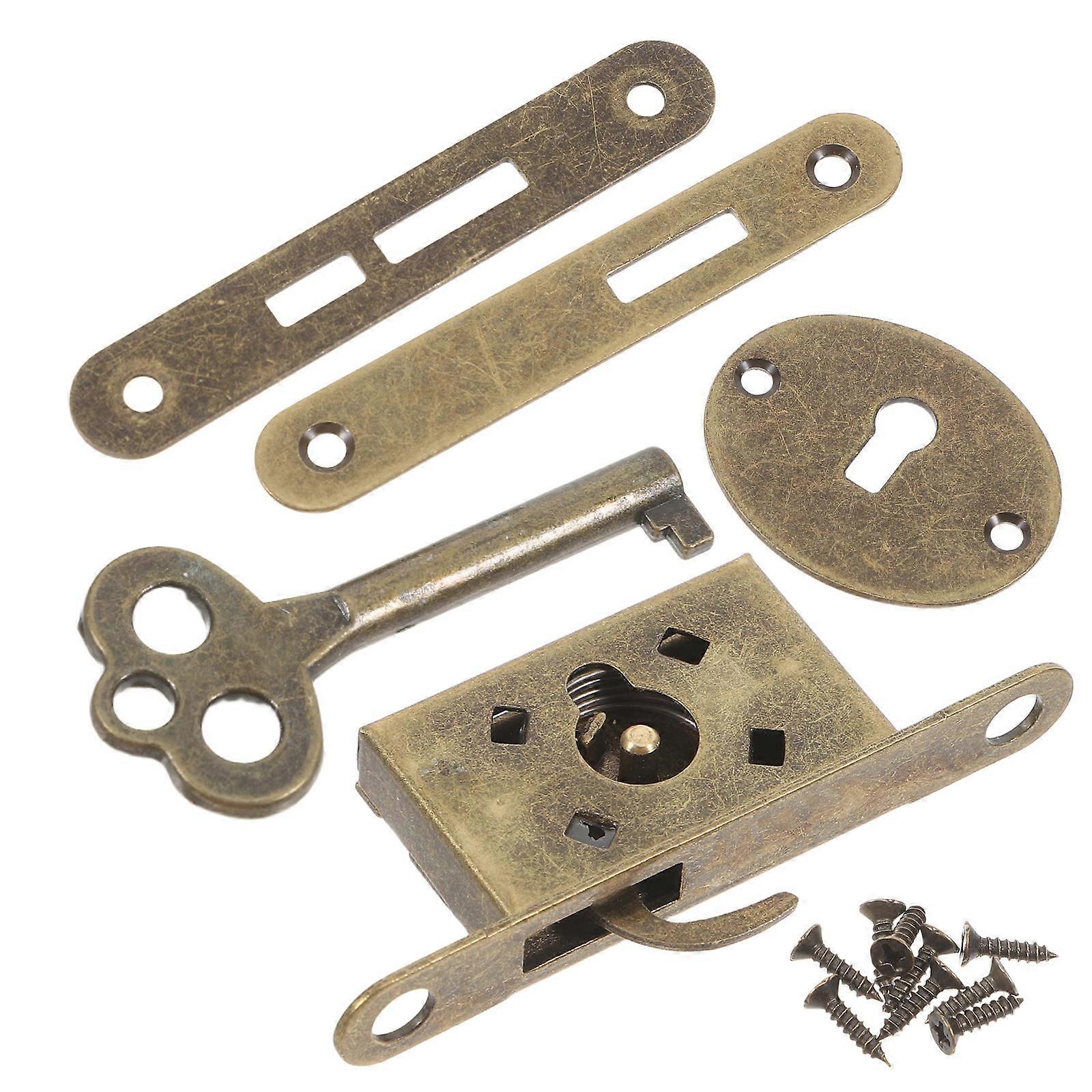 Invisible Lock Design 4 Sets Jewelry Box Lock With Key For Storage Security Small Cabinet Golden Easy Installation