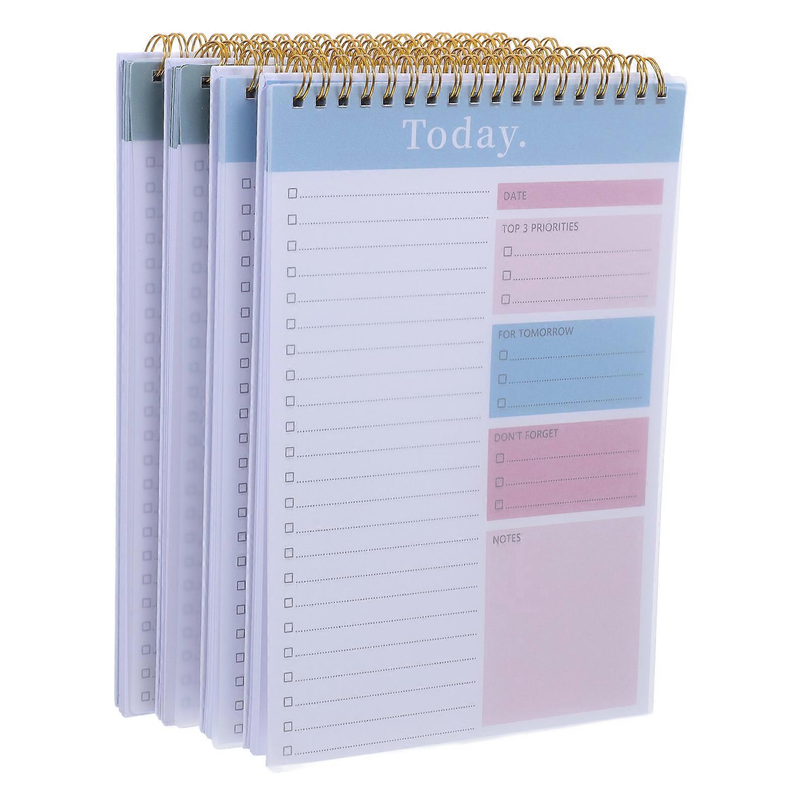 Task Organizer Agenda Planner Office Use Paper Plastic Double Wire Binding School Use 4Pcs