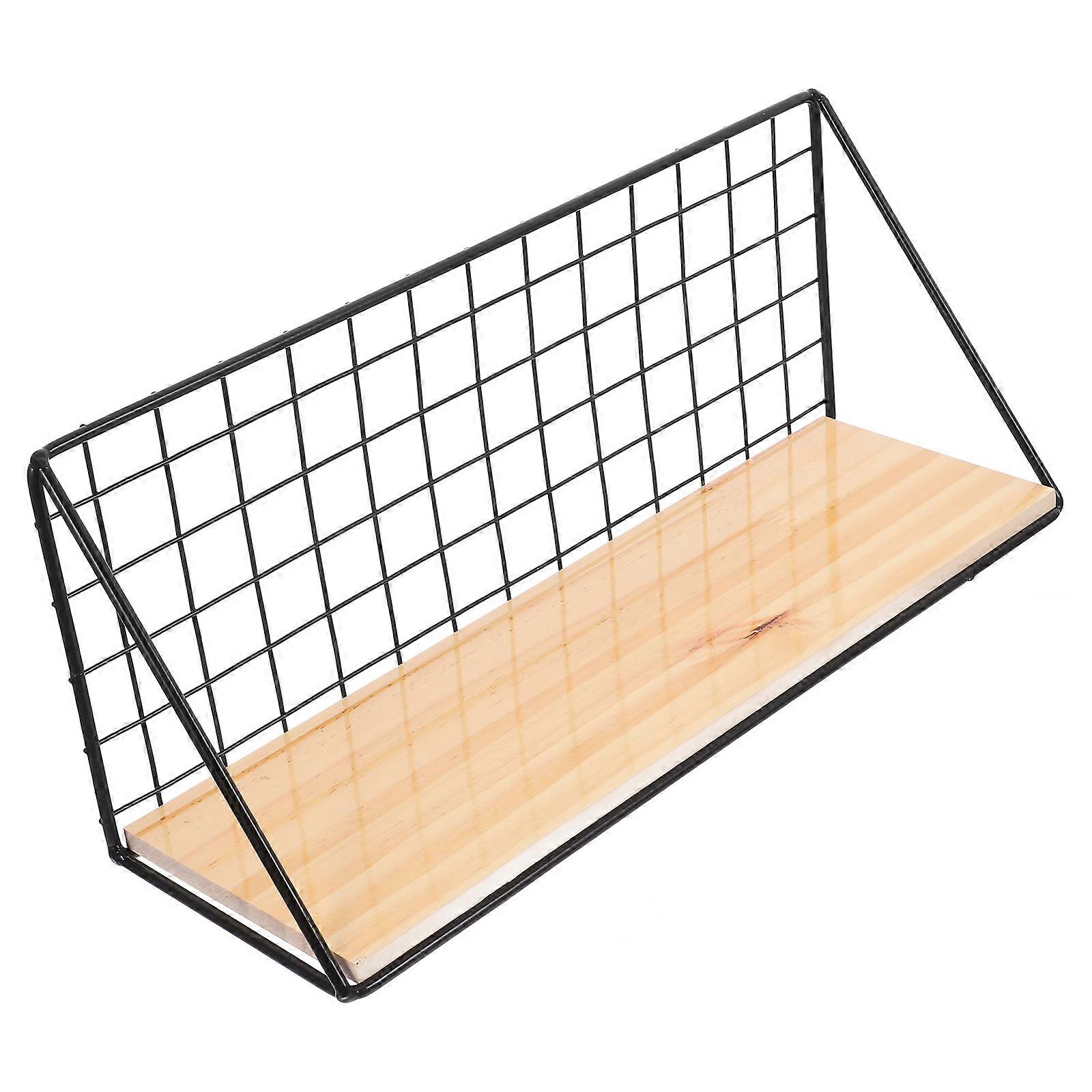 Home Wall Storage Rack Iron Shelf for Storage 1Pcs Black Wall Mounted