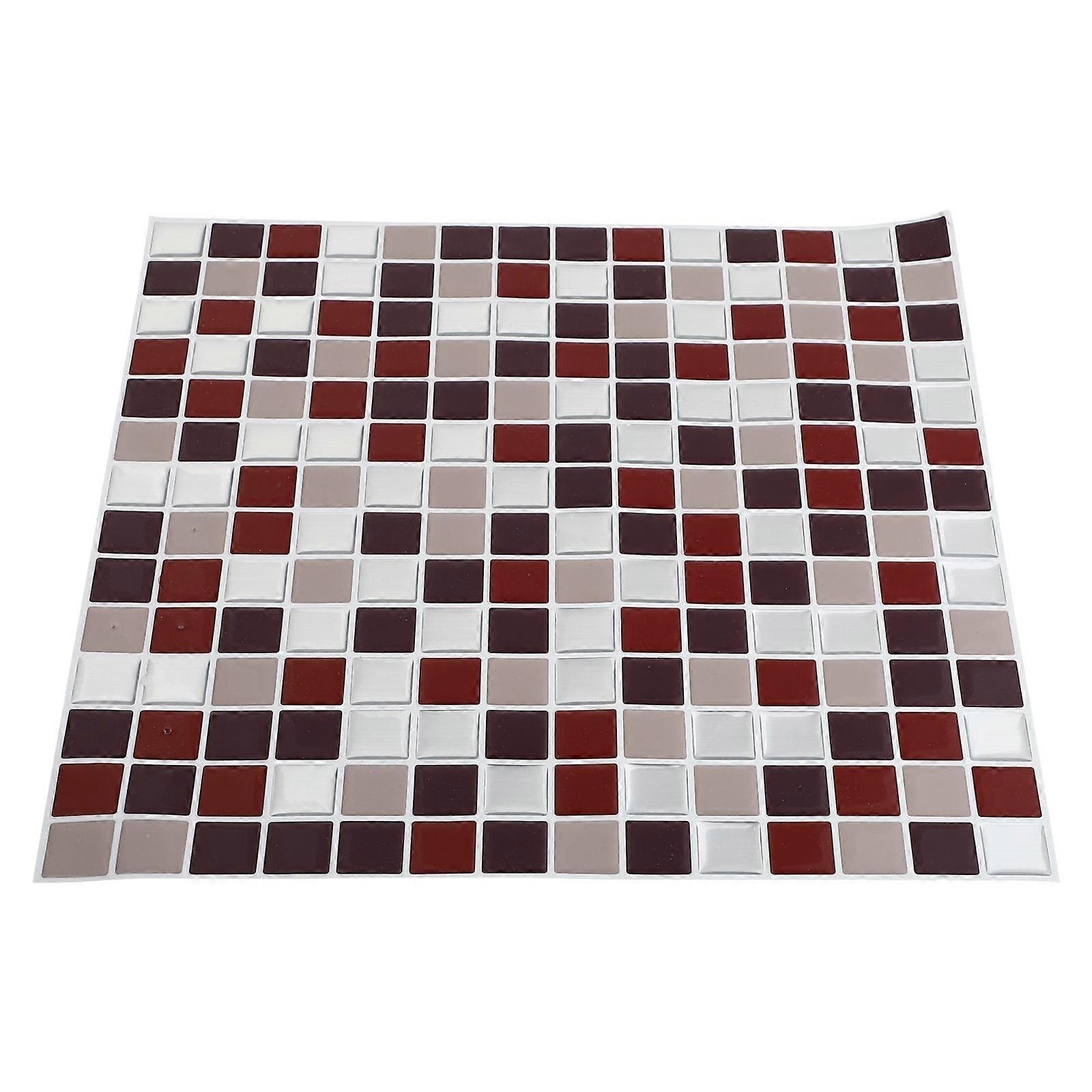 Home Decor Wall Sticker with Mosaic Pattern 1 Sheet Red Wall Decal