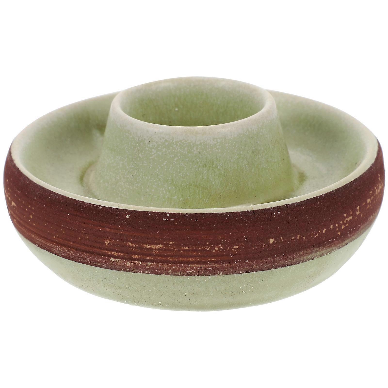 Yellow Match Holder Ceramic Jar for Storage 4Pcs Compact Desktop Jar