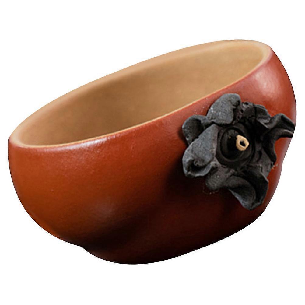 Purple Clay Gongfu Tea Cup for Tea Container 4Pcs Dark Red Traditional Set