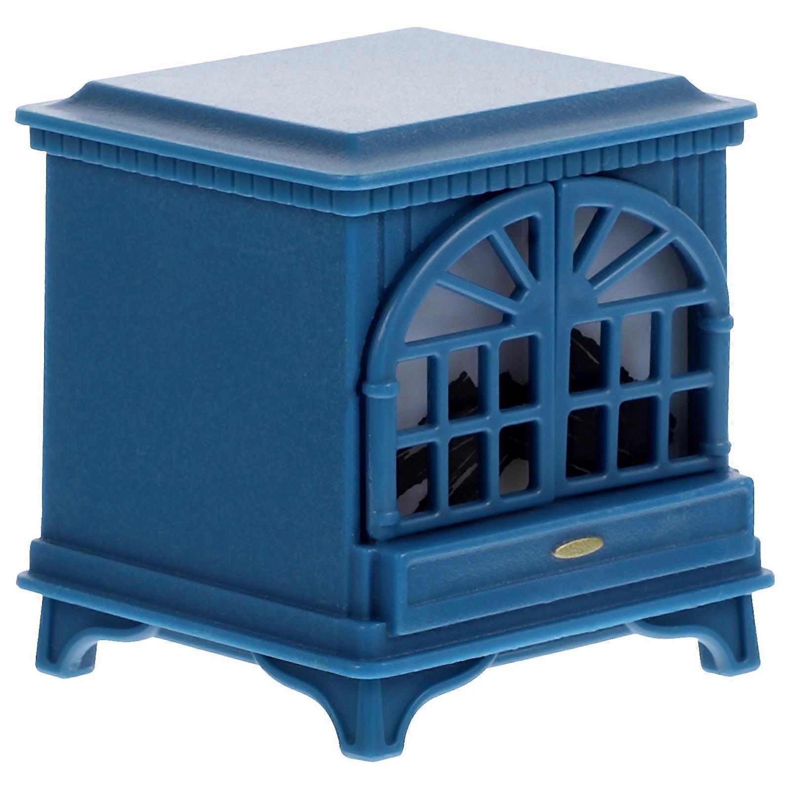 Mini Doll House Fireplace Model 4Pcs Plastic Luminous Decor Set