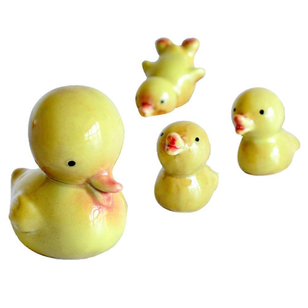 Ornament Ceramic Duck Sculpture for Desktop Decoration 8Pcs Set