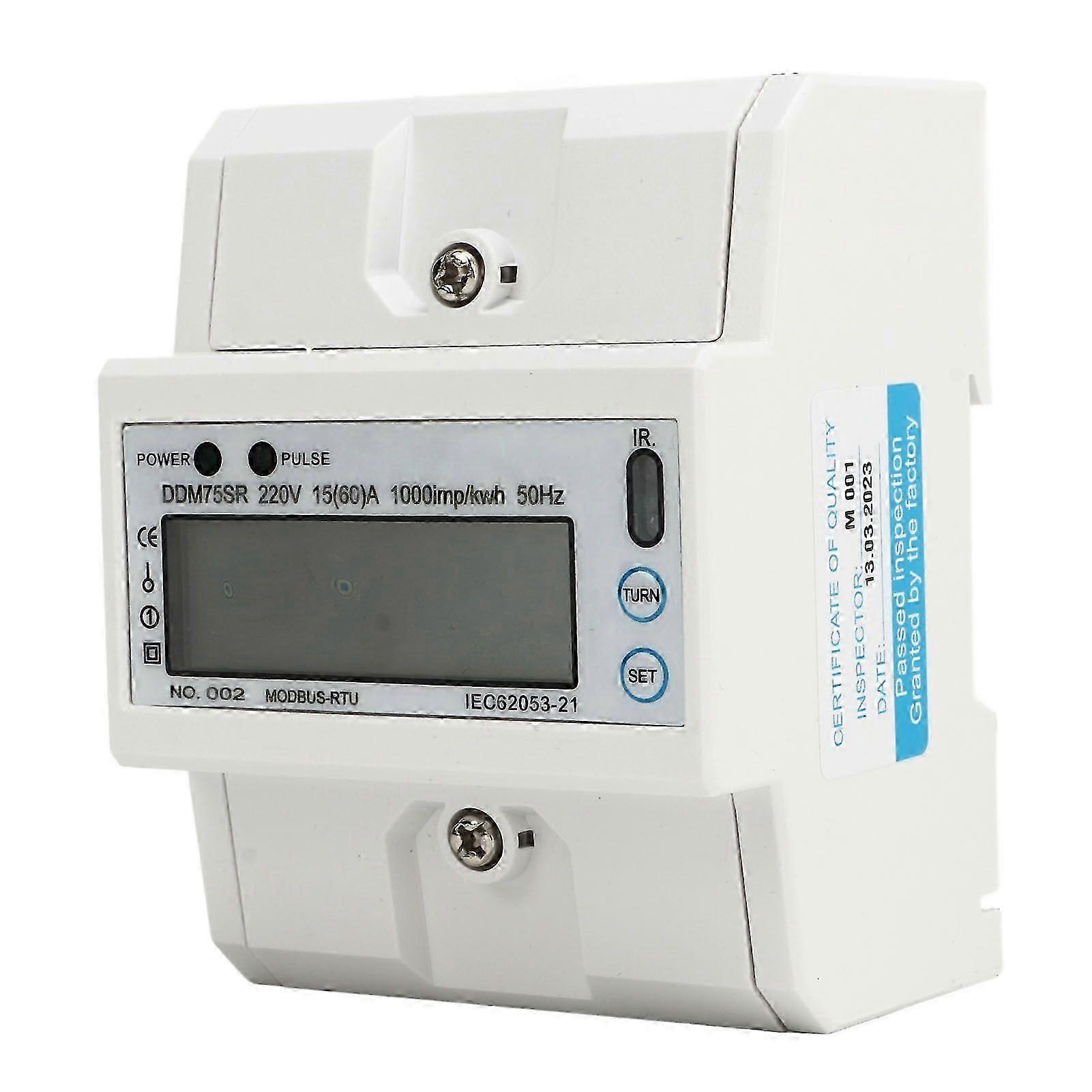 High quality  DC220V DDM75SR single phase 4P LCD RS485 energy meter 15-60A...