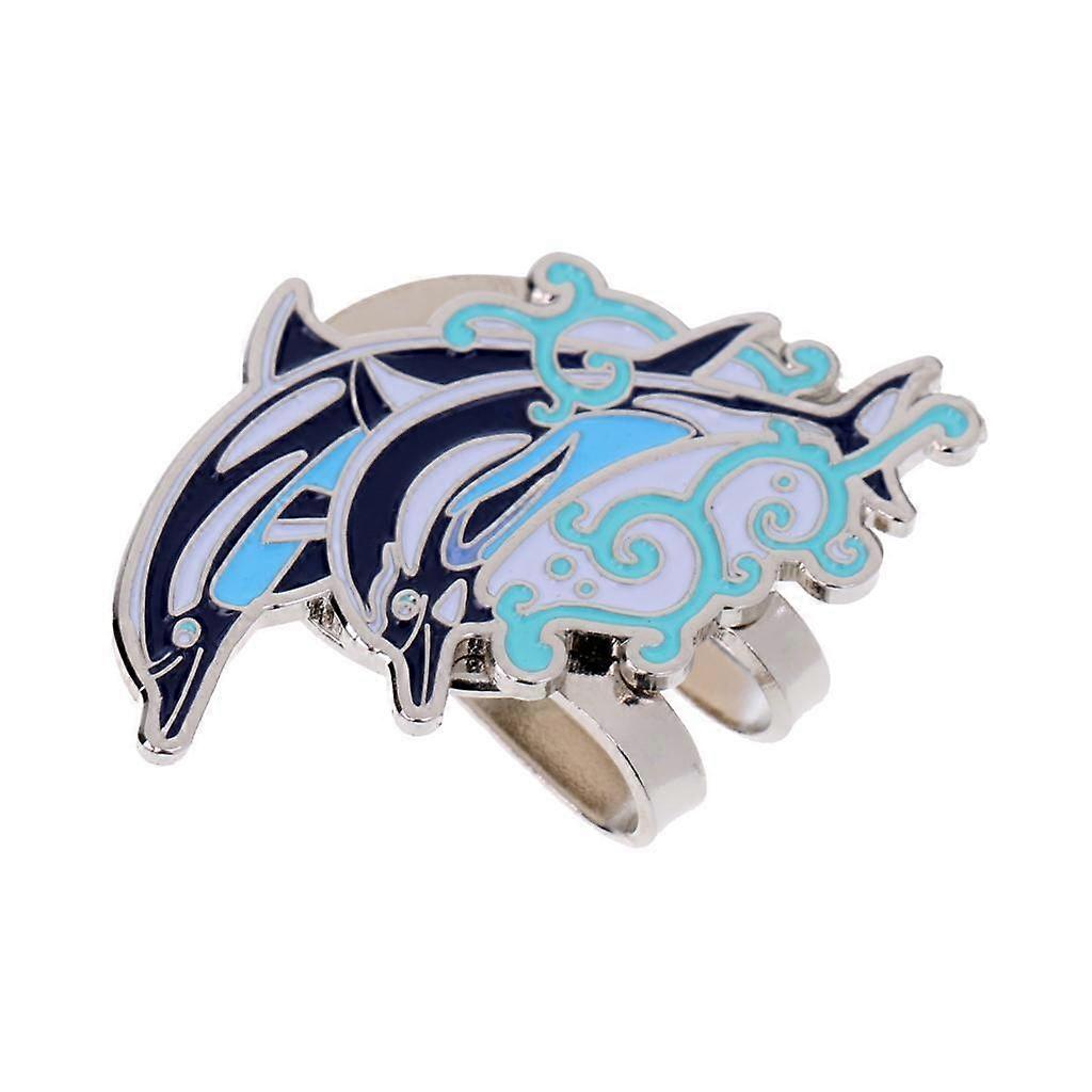 Sturdy Dolphin Pattern Magnetic Hat Clip Golf Ball Marker Fit for Cap Visor