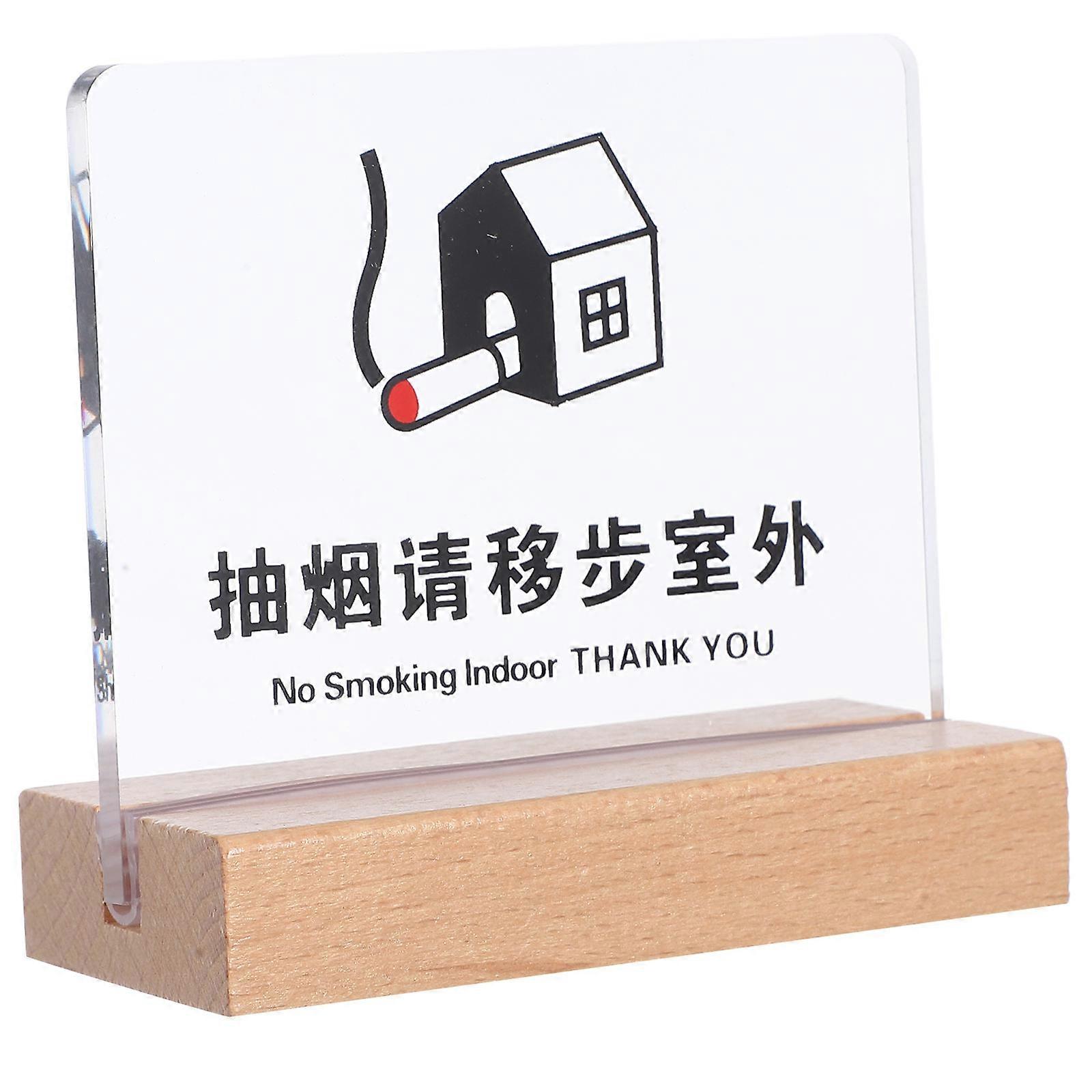 Table No Smoking Sign Acrylic Desk Indicator for Restaurants 4Pcs