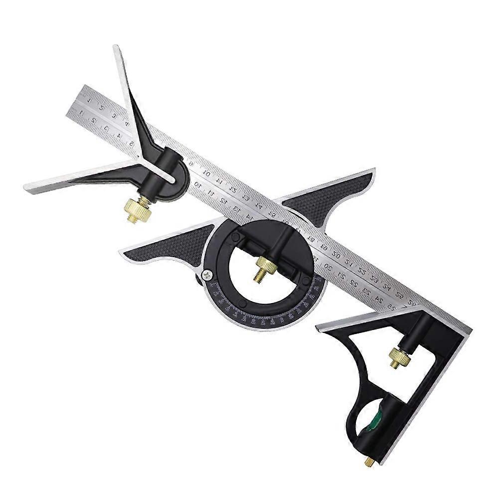 Combination Square, 12' Multi-Function Carpentry Square with Right 90 Degree Angle Ruler for Carpentry, Woodworking, DIY Projects, Home Renovation, Co
