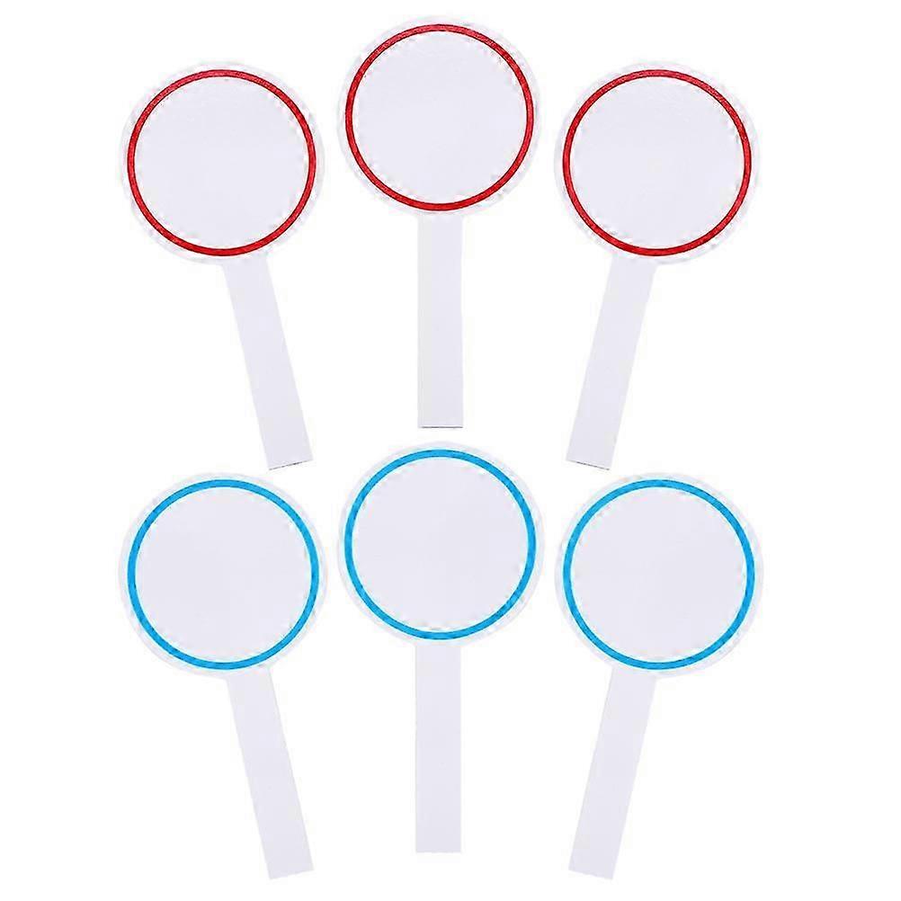 6Pcs Blank Scoreboard Handheld Scoreboard Dry Erase Answer Paddle White Board Single Sided Paddle_i*