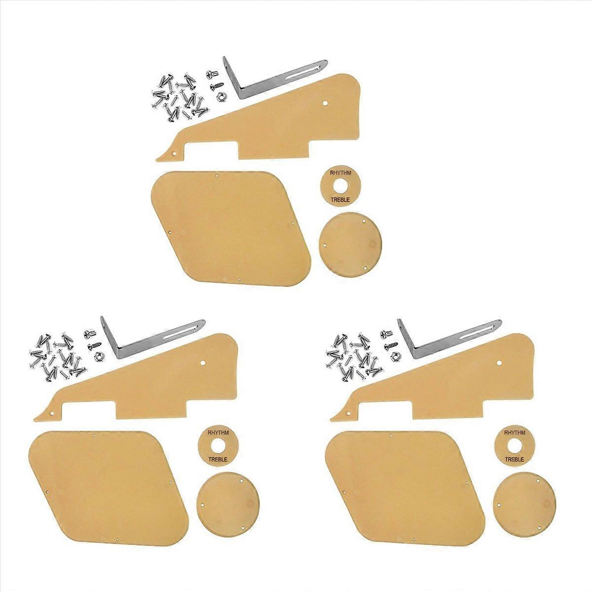 3set Cream Pickguard /Cavity /Switch Covers/Pickup Plate /Bracket/Screws for LP Style Guitar Replace