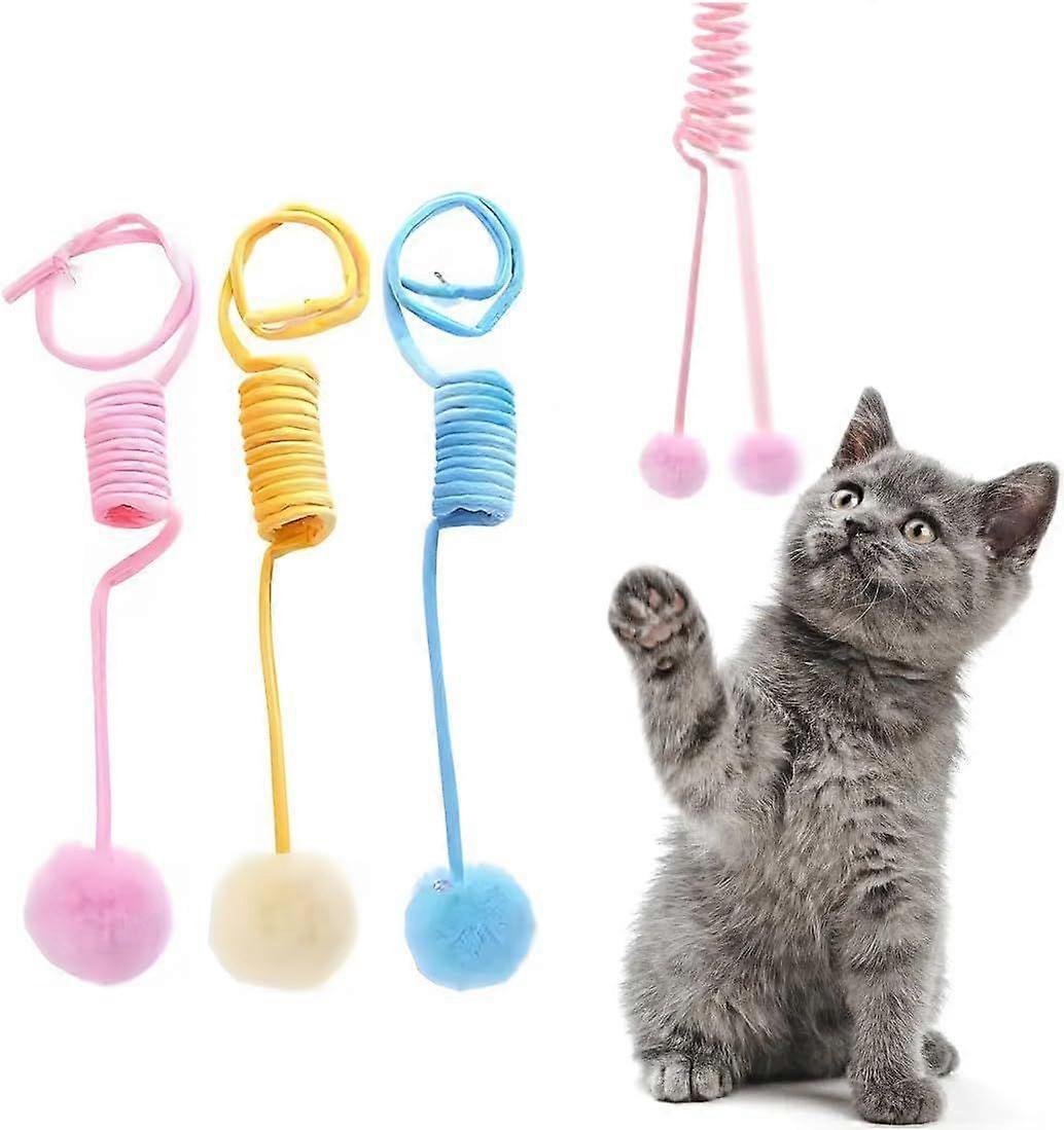 3 Pieces Interactive Cat Toys Interactive Cat Toys for Hanging Cats Toy Bell Toys Cat Toy for Playing and Indoor Exercise
