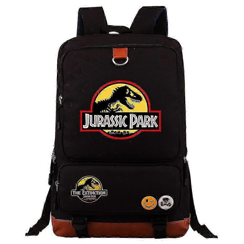 Jurassic World & Park Backpack: Durable Laptop Travel Bag - リュックサック、メッセンジャー、ショルダーストラップ付きスクールバッグ For Characters & School Supplies
