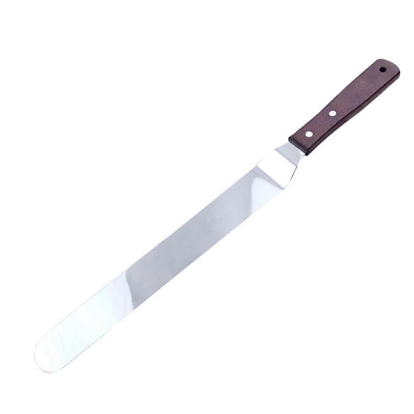 Cake Decorating Angled Icing Spatula Set of 6 8 & 10 Inch Wooden Handle Stainless Steel Offset Frosting Spatulas