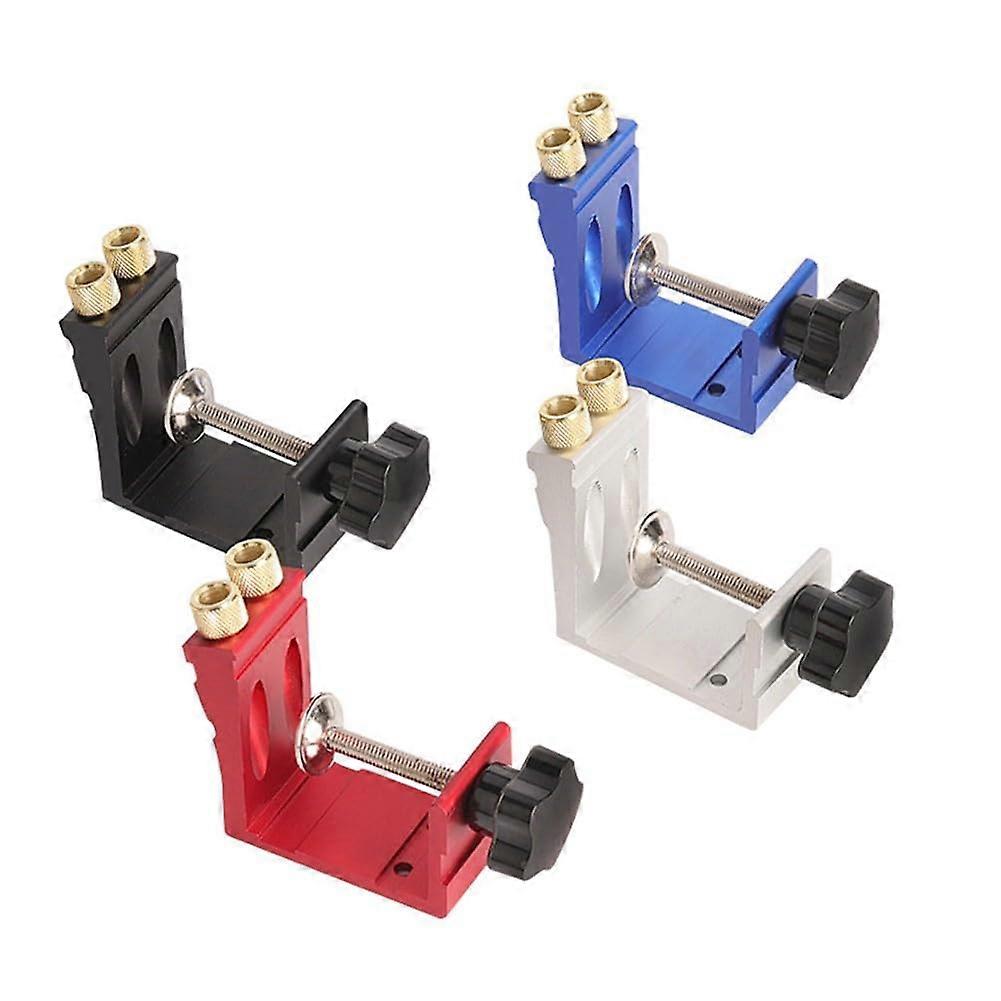 Pocket Hole Jig Set With Adjustable Locator And 15Degree Drill Guide, Metal Positioner For Precise Screw Joints, Black