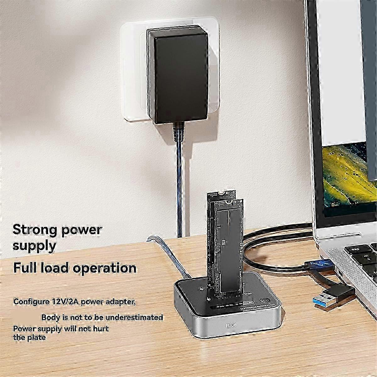 M2 20Gbps Two-Bay SSD Docking Station - USB-C to NVMe PCIe Offline as Described SZRH