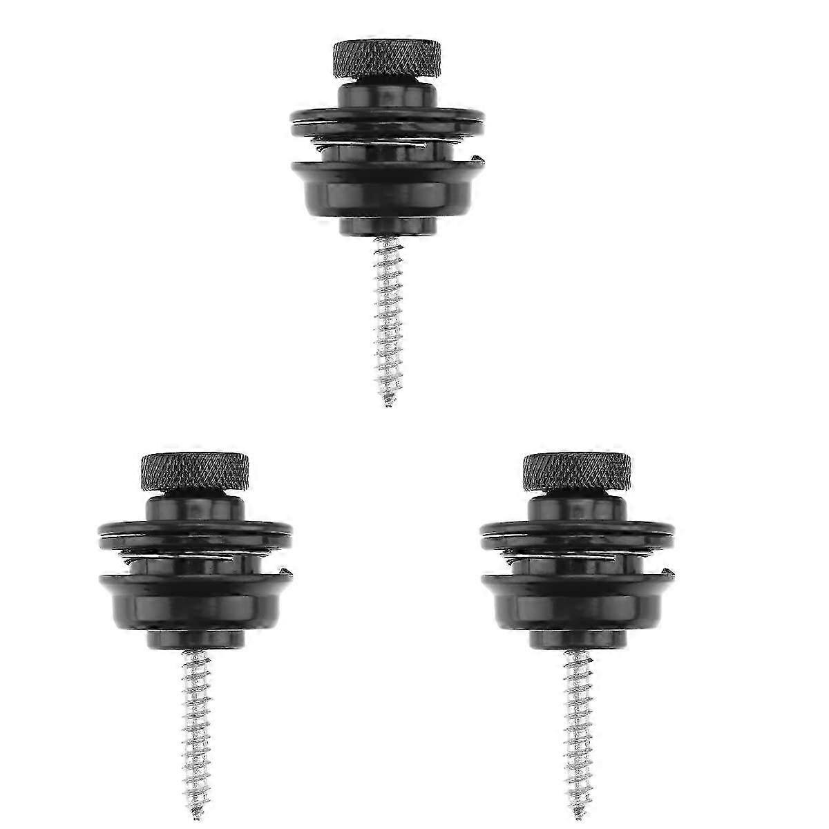 Guitar Strap Lock Set - 3 Pcs Non-Slip Guitar Strap Locks, Anti-Skid Button, Compatible with All Guitar Models