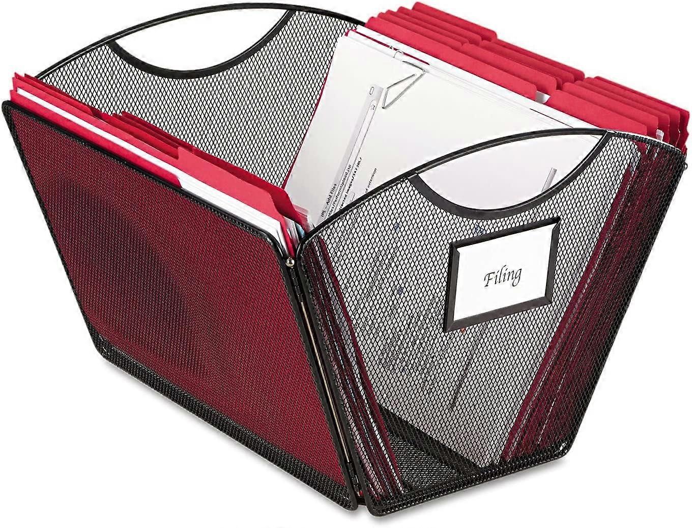 Mesh Desktop Tub File Storage Box, Letter, Black