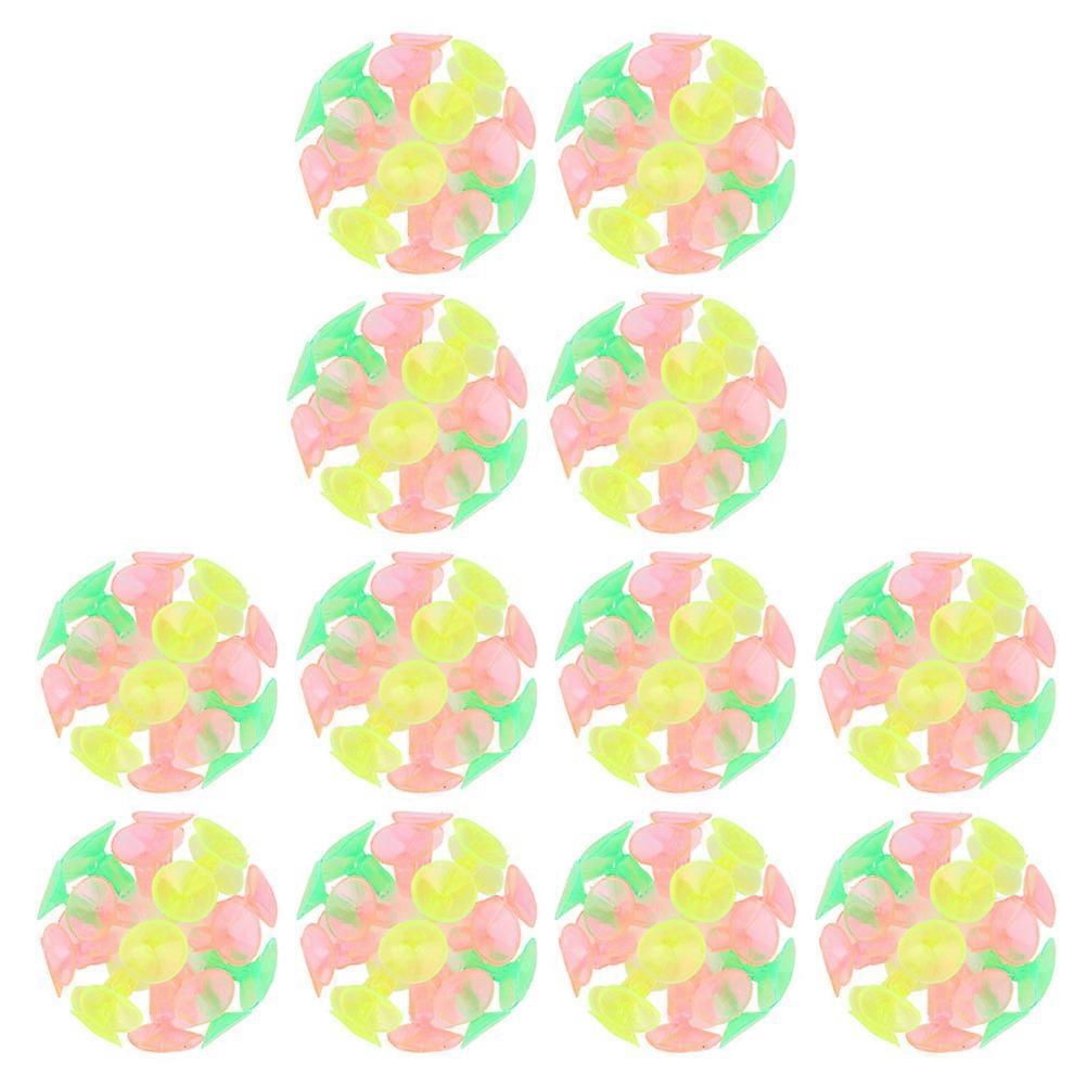 Multicolored Suction Balls Fun Bounce Ball for Kids Playing 12Pcs