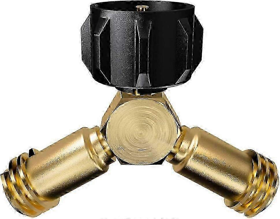 25-26 Propane Tank Y-Splitter, Propane Adapter 2 Way Valve for a 20lb LP Gas Cylinder Connecting 2 Appliances, BBQ Grill, Heater, Stoves, an
