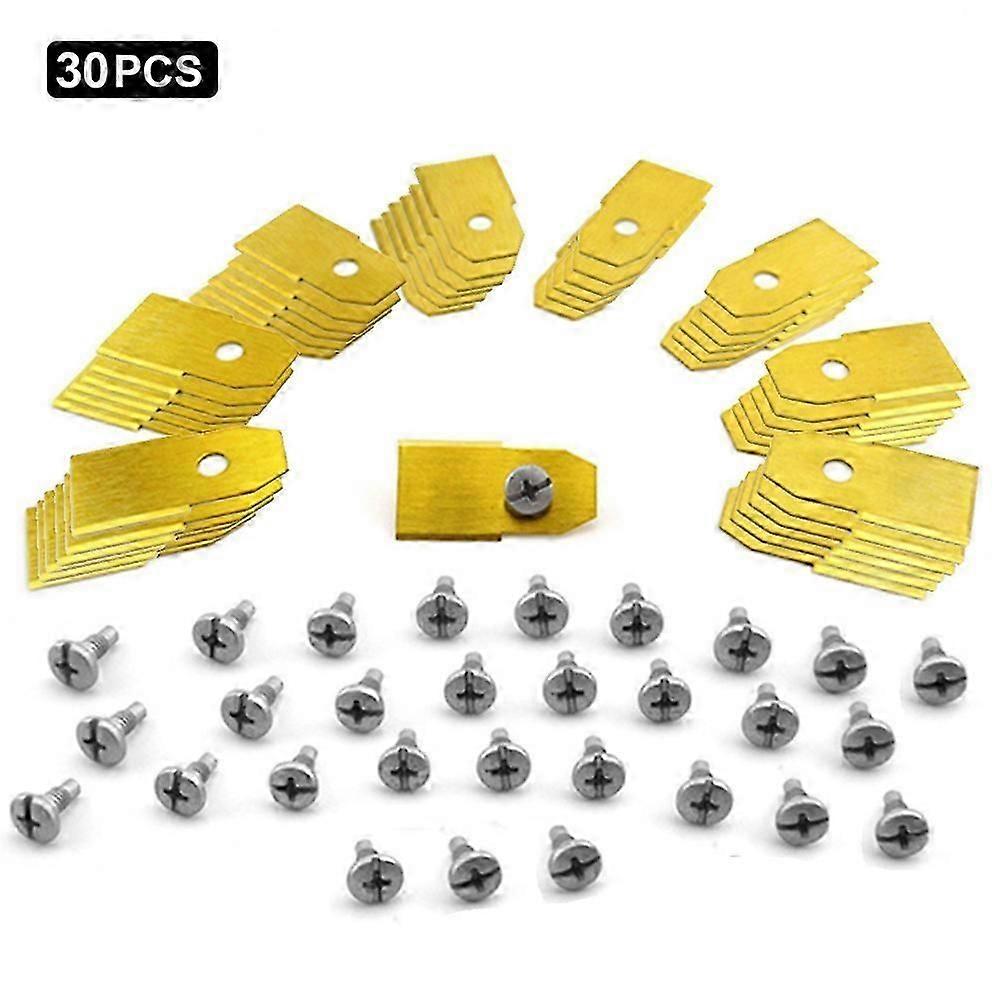 30 stk for Husqvarna gressklipper rustfritt stål erstatningsskjæreblader, 35x18mm - sølv