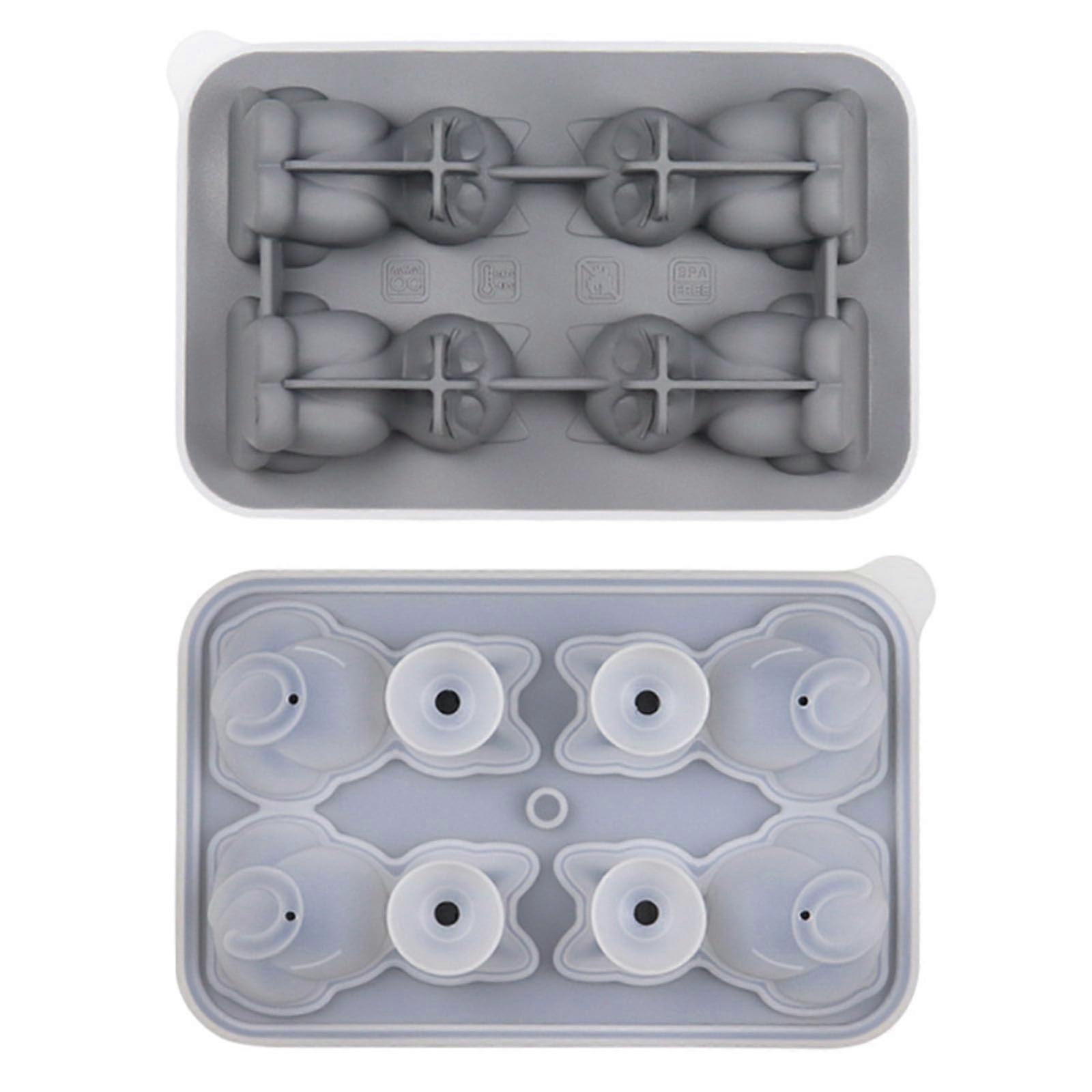 Silicone Ice Lolly Mould Grey A Large Cube Tray With Funnel Lid Easy Release For Cocktails And Whiskey 1Piece