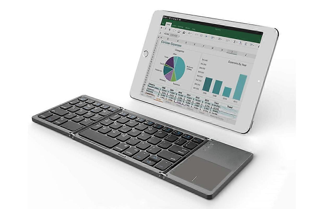 Foldable Bluetooth Keyboard with Touchpad Full-Size Travel Keyboards