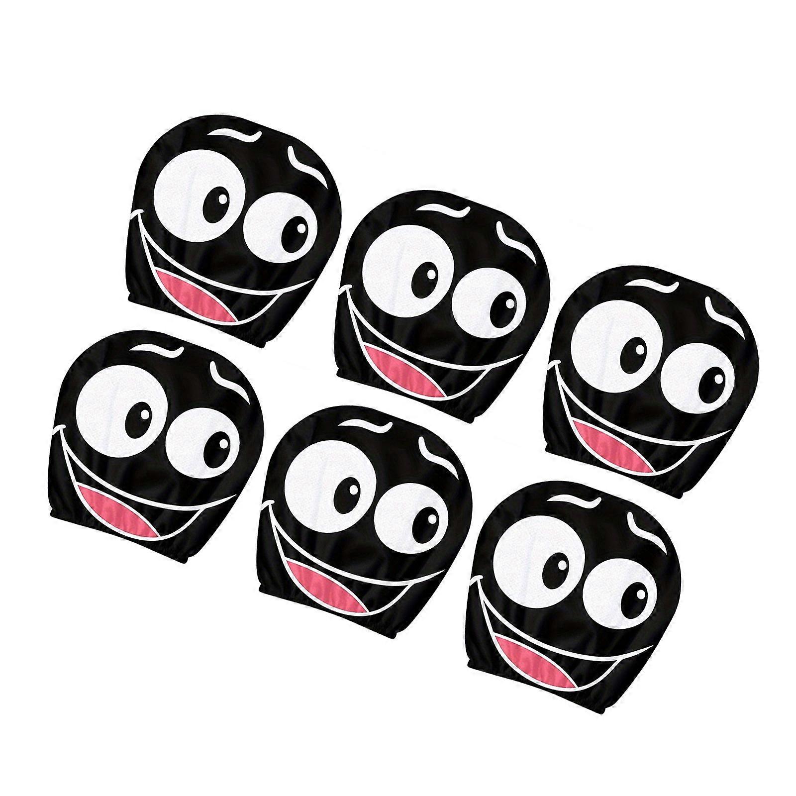 Amusing Cartoon Headrest Protectors with Not Scratch Polyester Fabric Simple Installation Headrest Covers for Drivers Multicolor