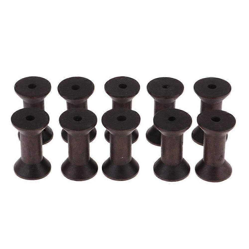 10pcs Vintage Empty Wooden Spool DIY Roller Spools for Sewing Craft Thread a
