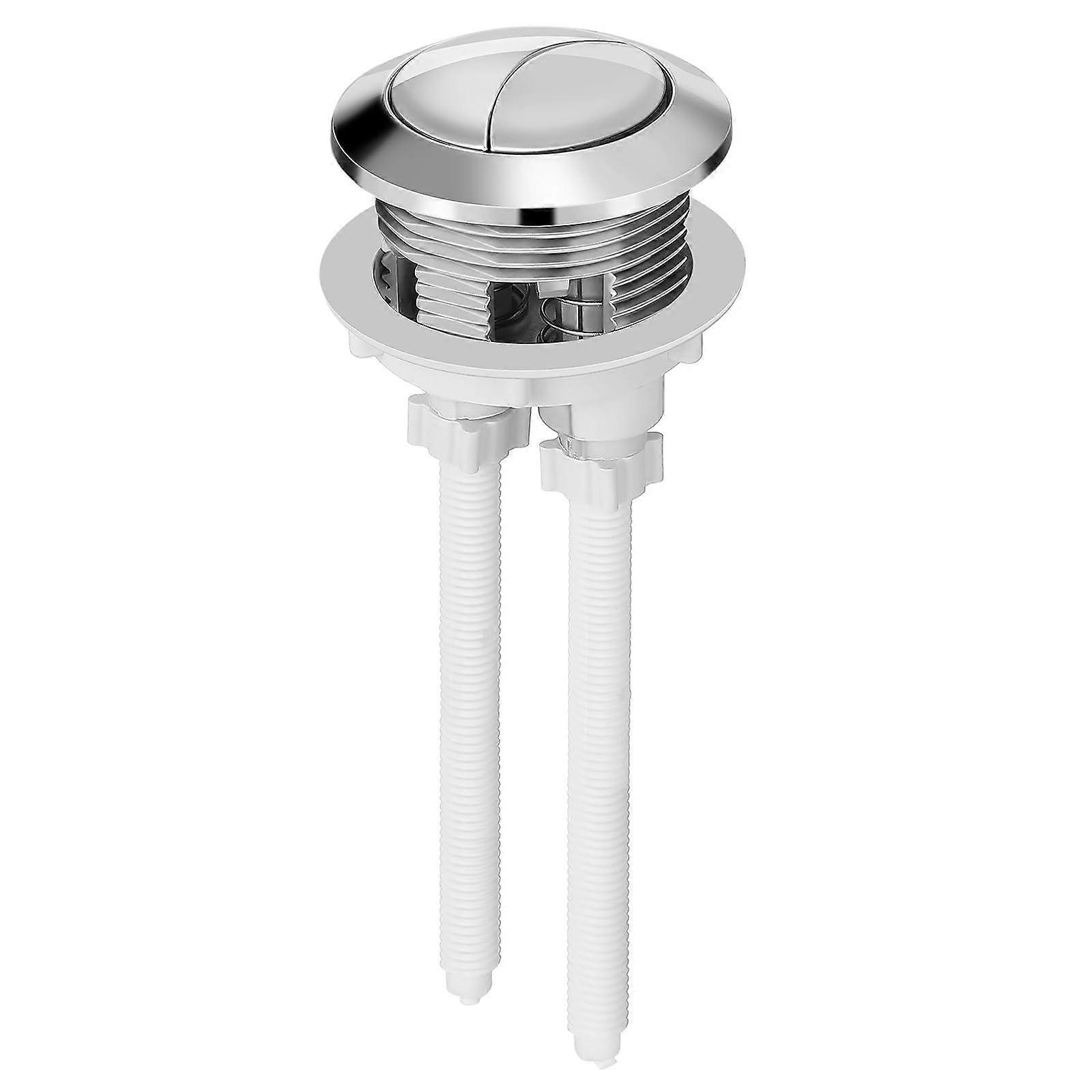 Toilet Flushing Press Button 114mm Silver Double Flush Switch Round, Universal Corrosion Resistant Replacement for Toilet Sinks