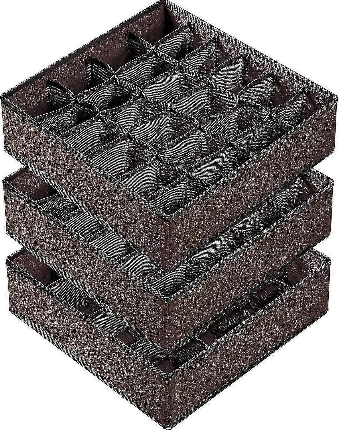 3Pack Foldable Sock Underwear Organizer Dividers Cabinet Closet Storage Boxes