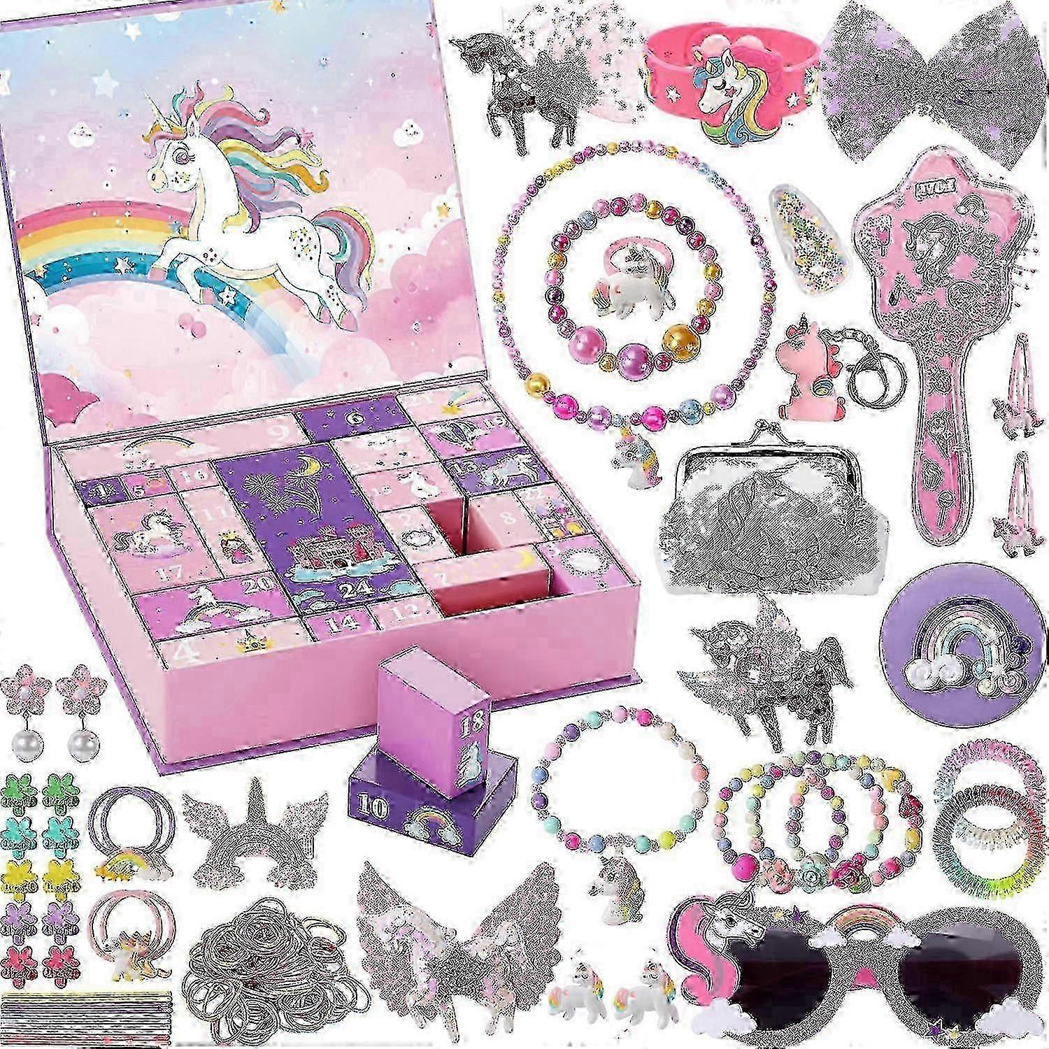 Advent calendar 2024, 24 day Christmas advent calendar with unicorn gifts, Christmas countdown calendar unicorn gifts for kids