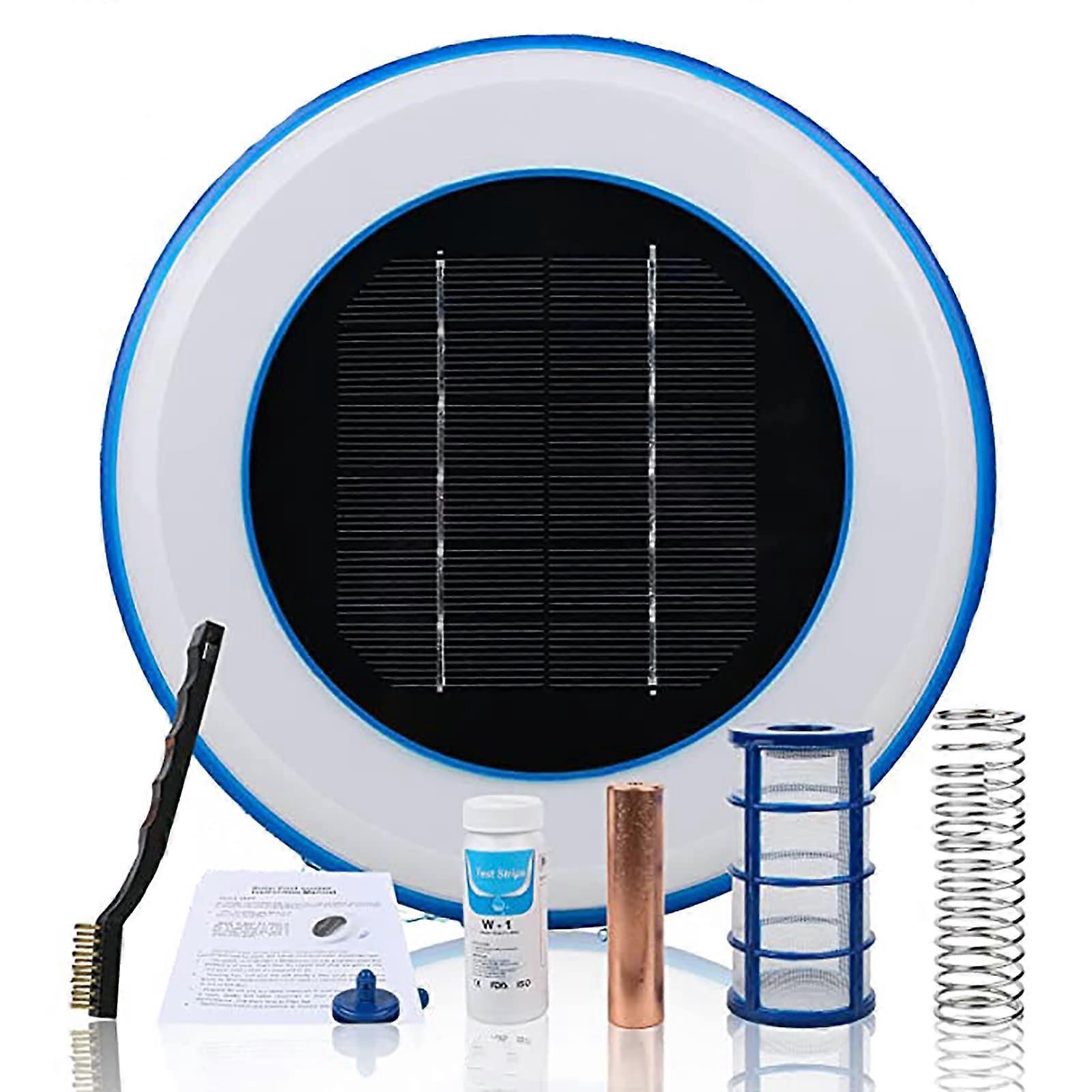 Solar Pool Ionizer Solar Powered for Inground and Aboveground Pools and Spas, Water Clarifier and Cleaner, Fountain