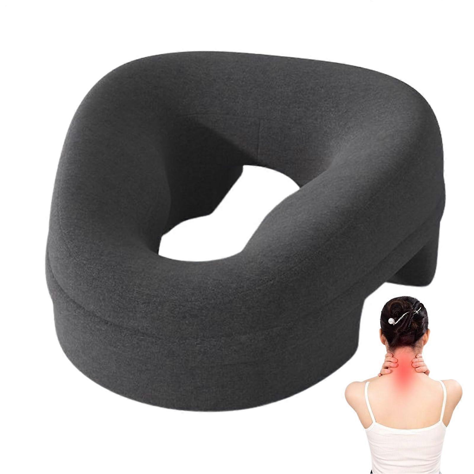 Massage Headrest FaceDown Pillow For Bed And Table Dark Gray Cradle Rest Cushion