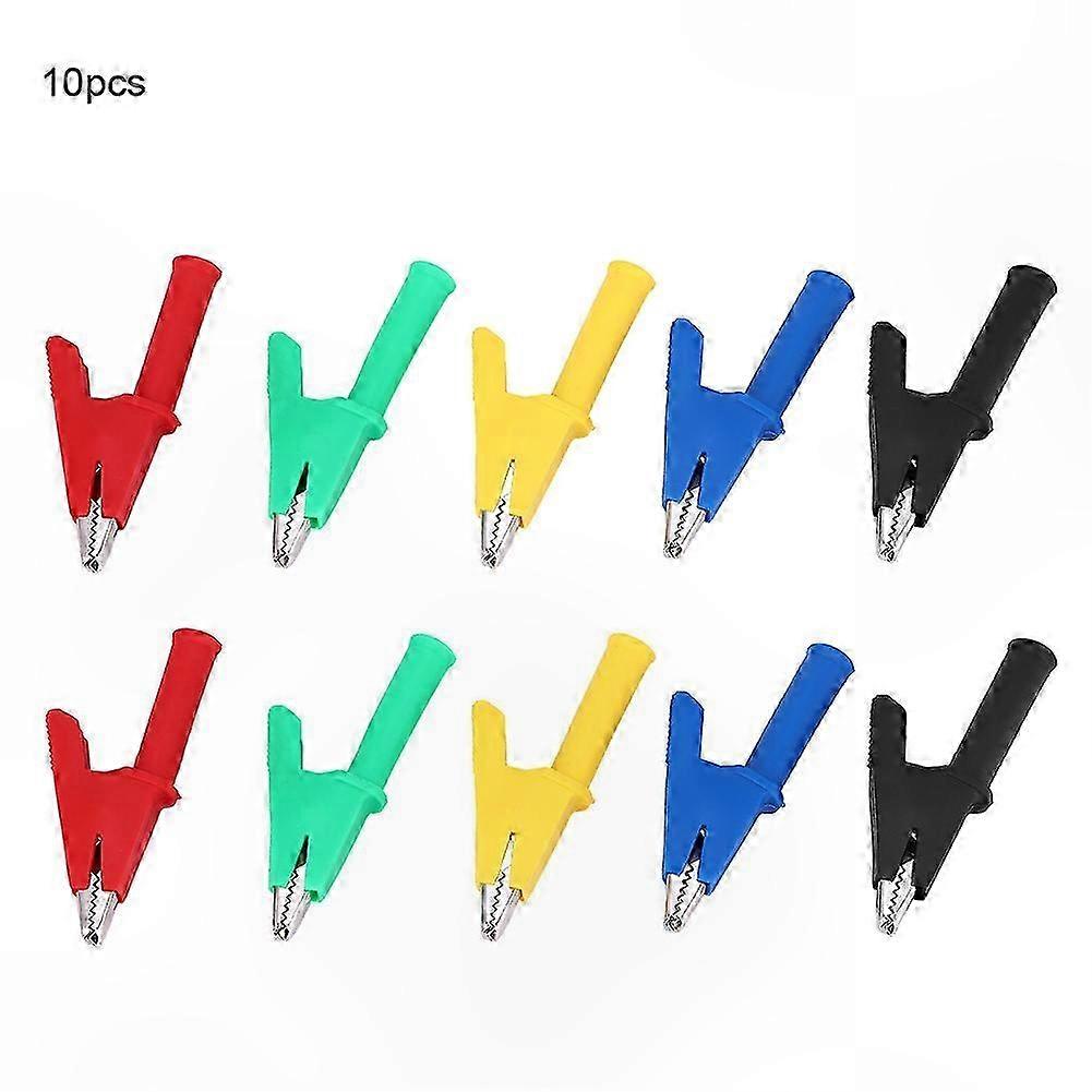10 Pack Insulated Alligator Clips with 4mm Banana Jacks for High Voltage Testing up to 1000V 30A