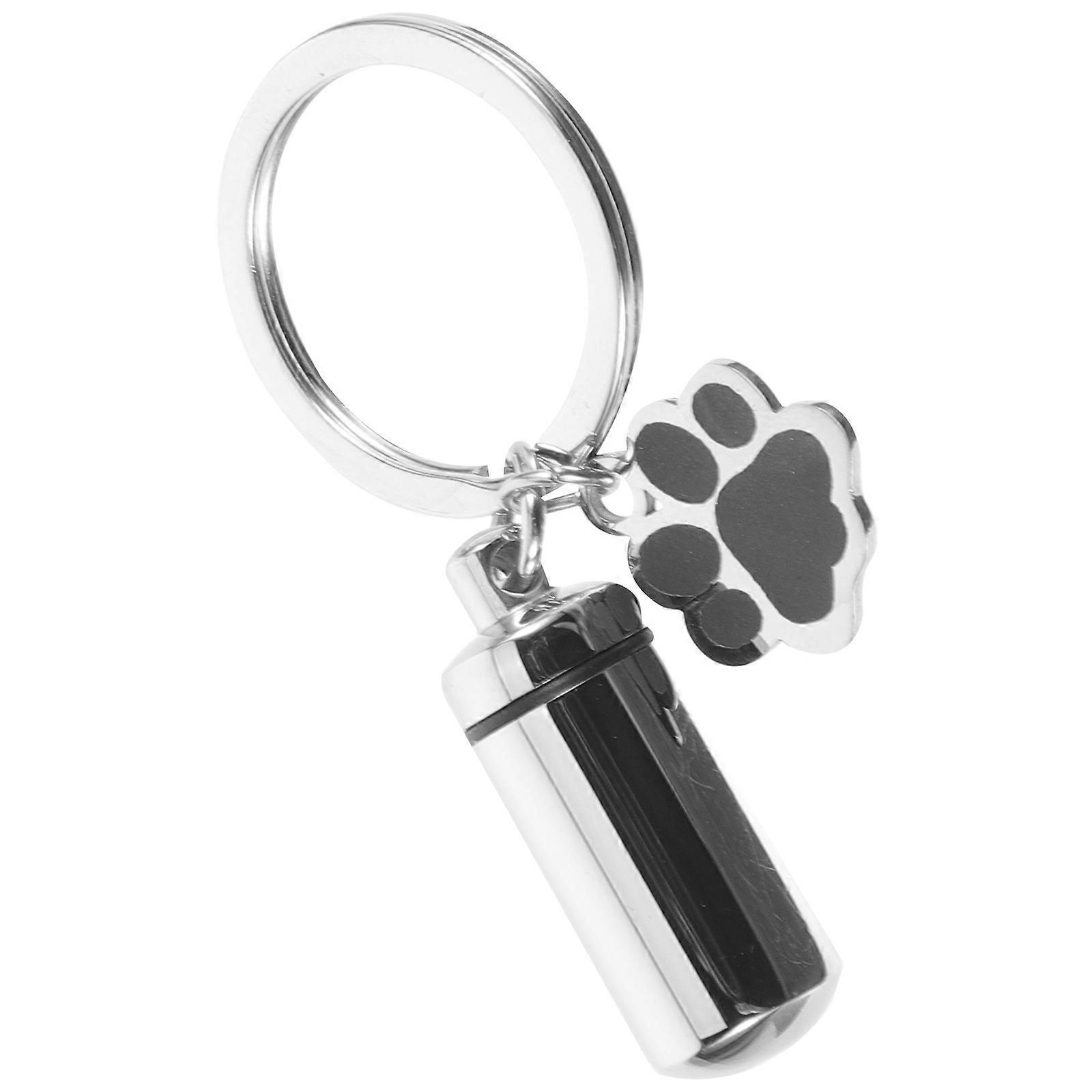 Titanium Steel Pet Ash Key Pendant with Key Chain Accessory