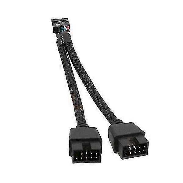 Hovedkort USB 2.0 9-pinners header 1 til 2 forlengelse hub splitter adapter omformer GS